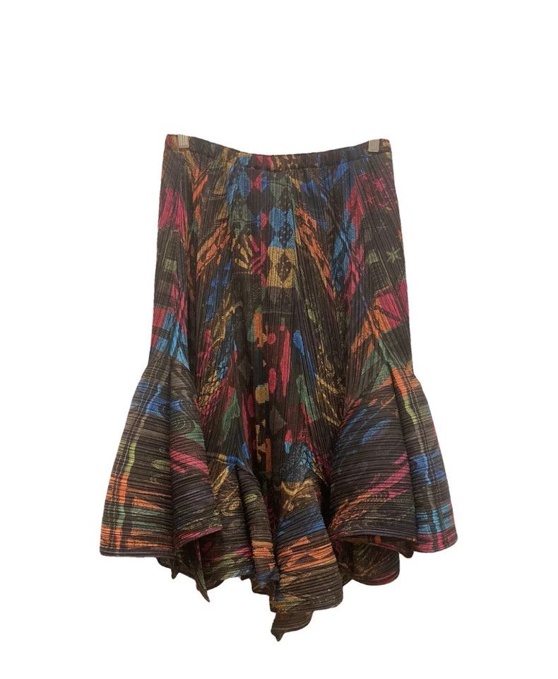 Issey Miyake size:3 Brown graffiti skirt