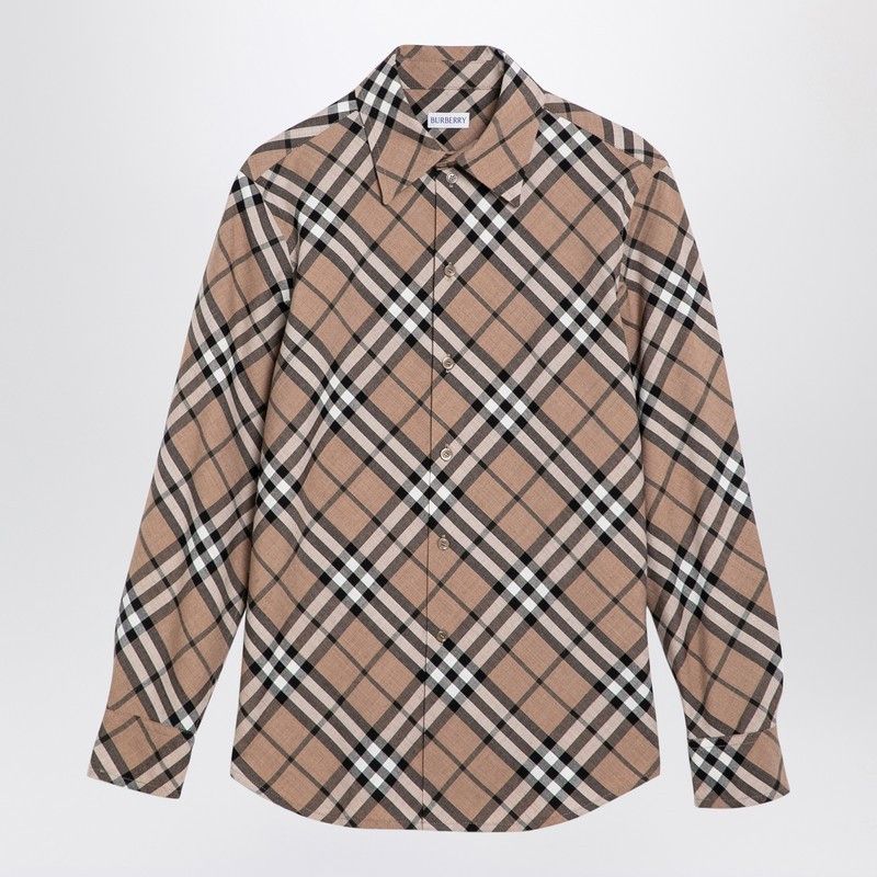 Burberry Burberry Check Pattern Wool Blend Shirt Size XL / US 12-14 / IT 48-50 - 1 Thumbnail