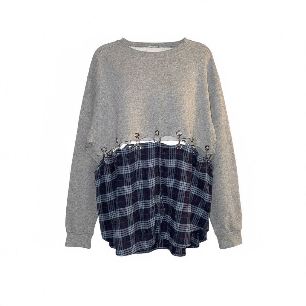 Other Furst Of A Kind half sweatshirt half flannel top Size XL / US 12-14 / IT 48-50 - 2 Thumbnail