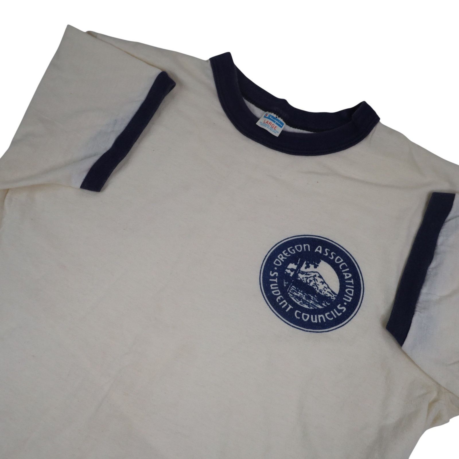 Champion × Vintage VTG Champion Oregon Association Student Councils Ringer T Size US L / EU 52-54 / 3 - 7 Thumbnail