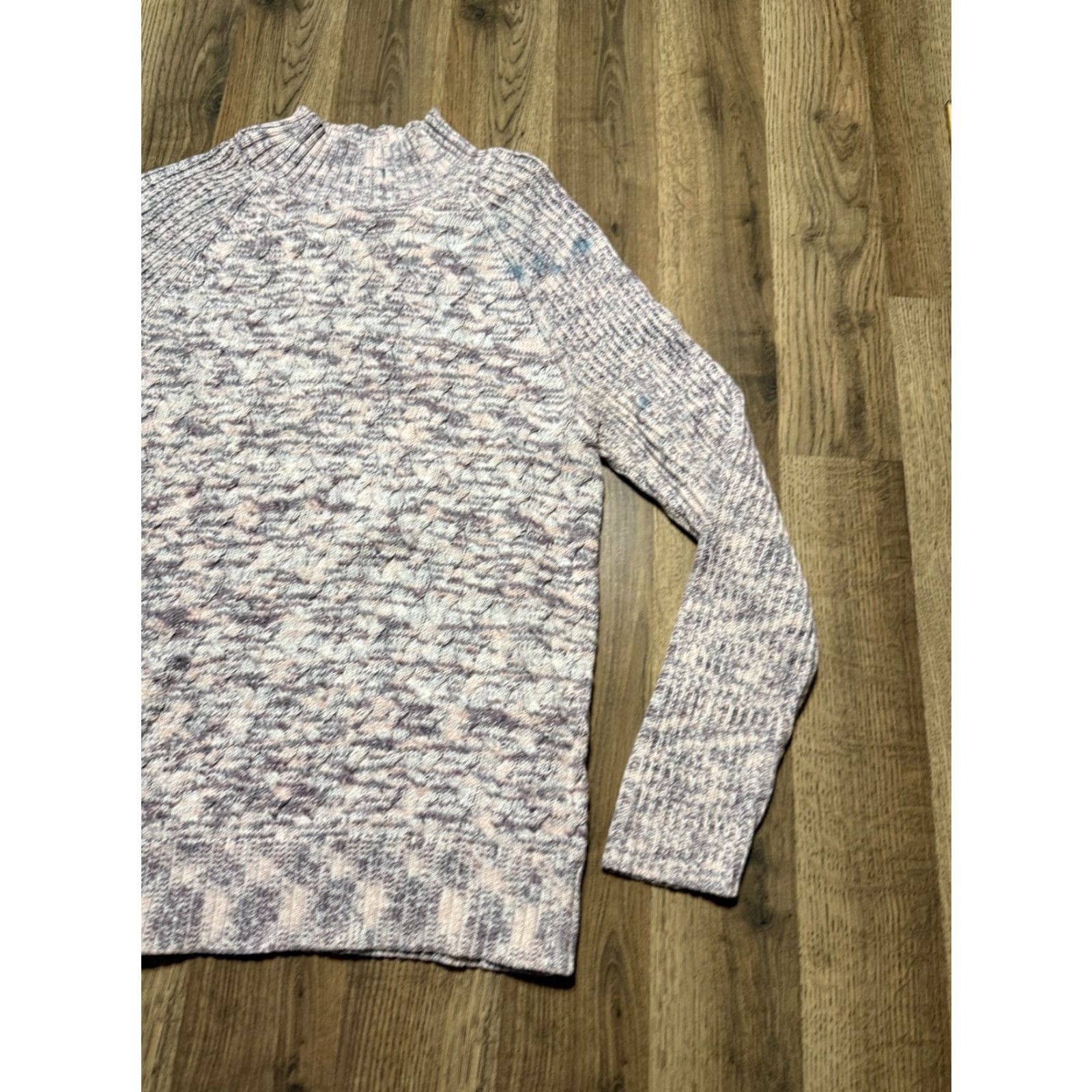 Croft & Barrow Croft & Barrow Sweater Women’s Large Gray Pink Crewneck Pullover Knit Cotton Regular Fit Casual Pullover Fall Winter Spring Summer Size L / US 10 / IT 46 - 4 Thumbnail