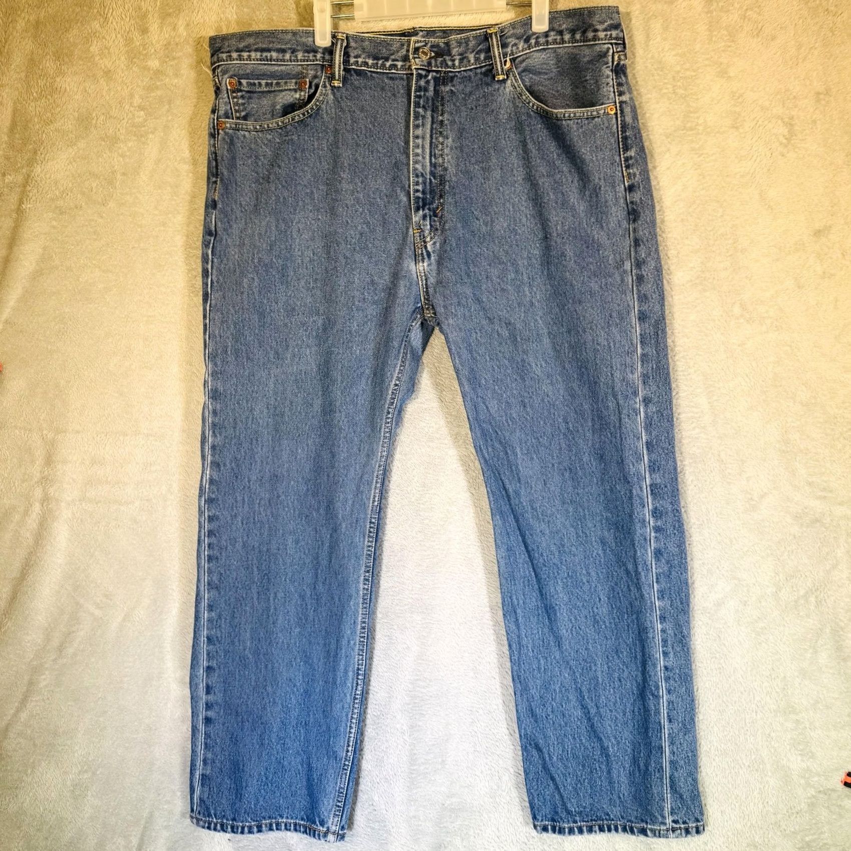 Levi's Levi's 505 Jeans Mens 42x30 Blue Medium Wash Straight Denim Zip Fly Regular Fit Size US 42 / EU 58 - 5 Thumbnail