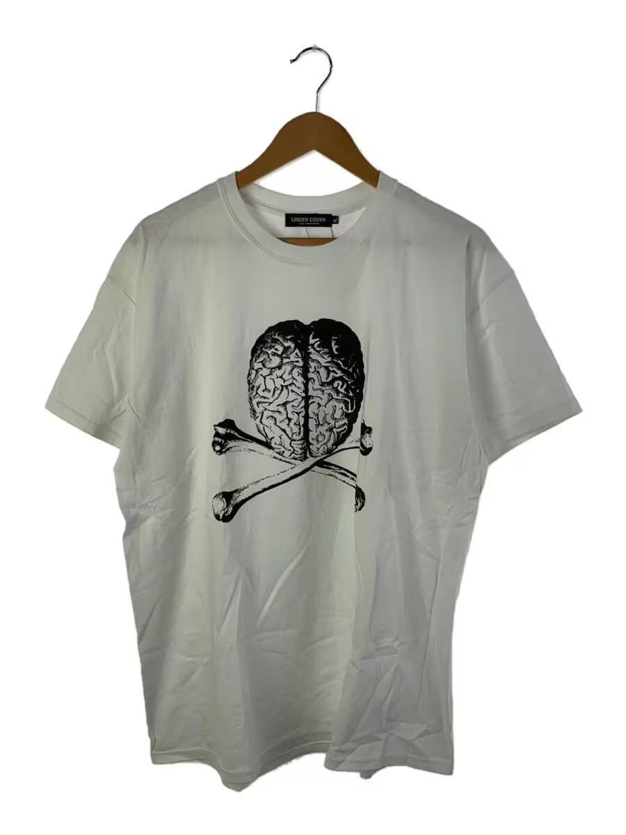 image of Undercover Brain Skull Cross Bones Tee in White, Men's (Size XL)