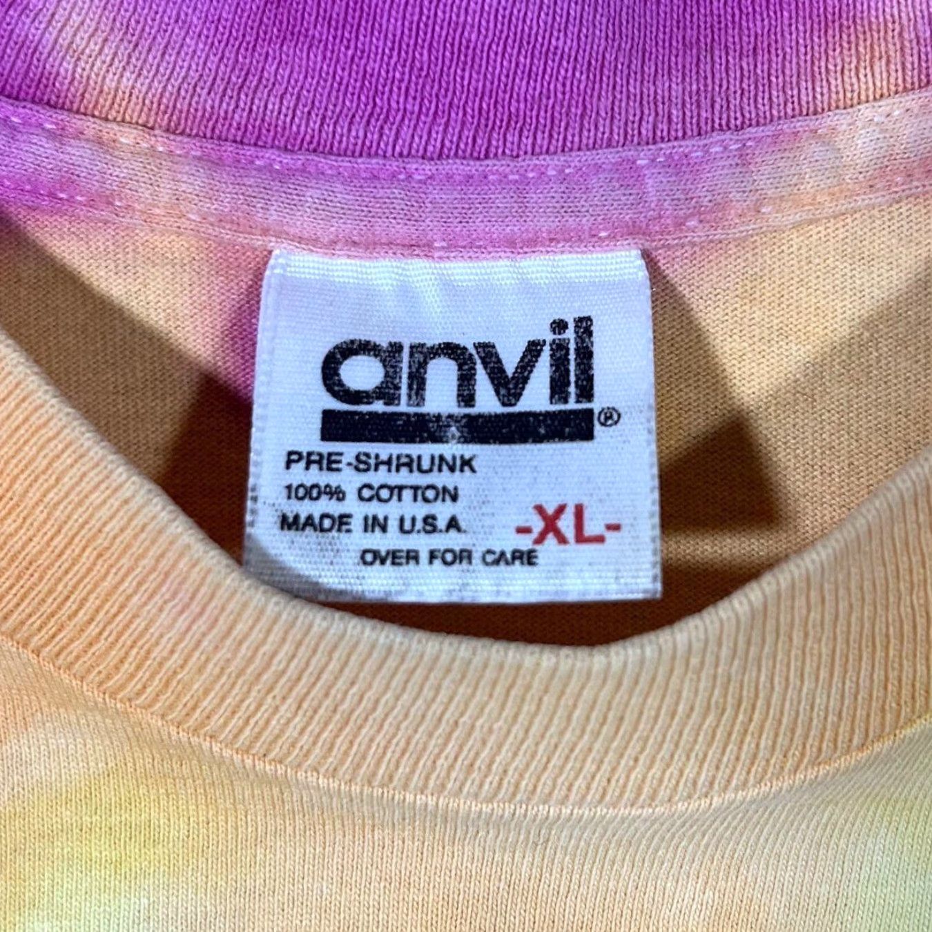 Anvil VINTAGE Anvil T-Shirt Multicolour Tie Dye 90s XL L Short Sleeve Round Neck Mens Works Blank Single Stitch T-Shirt Size US L / EU 52-54 / 3 - 3 Thumbnail