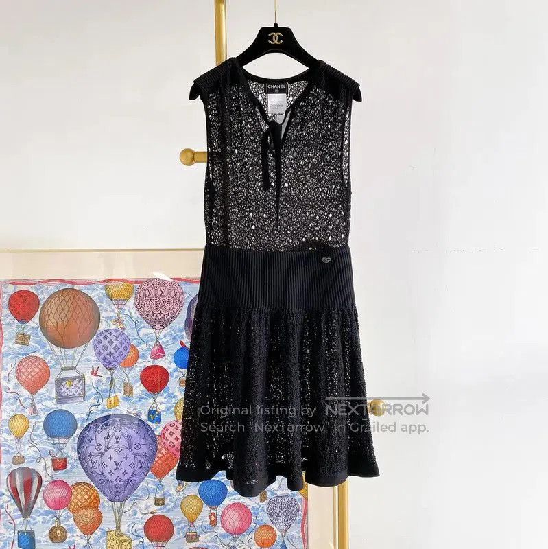 Chanel Chanel Summer Black Cotton Midi Dress . Size M / US 6-8 / IT 42-44 - 1 Thumbnail