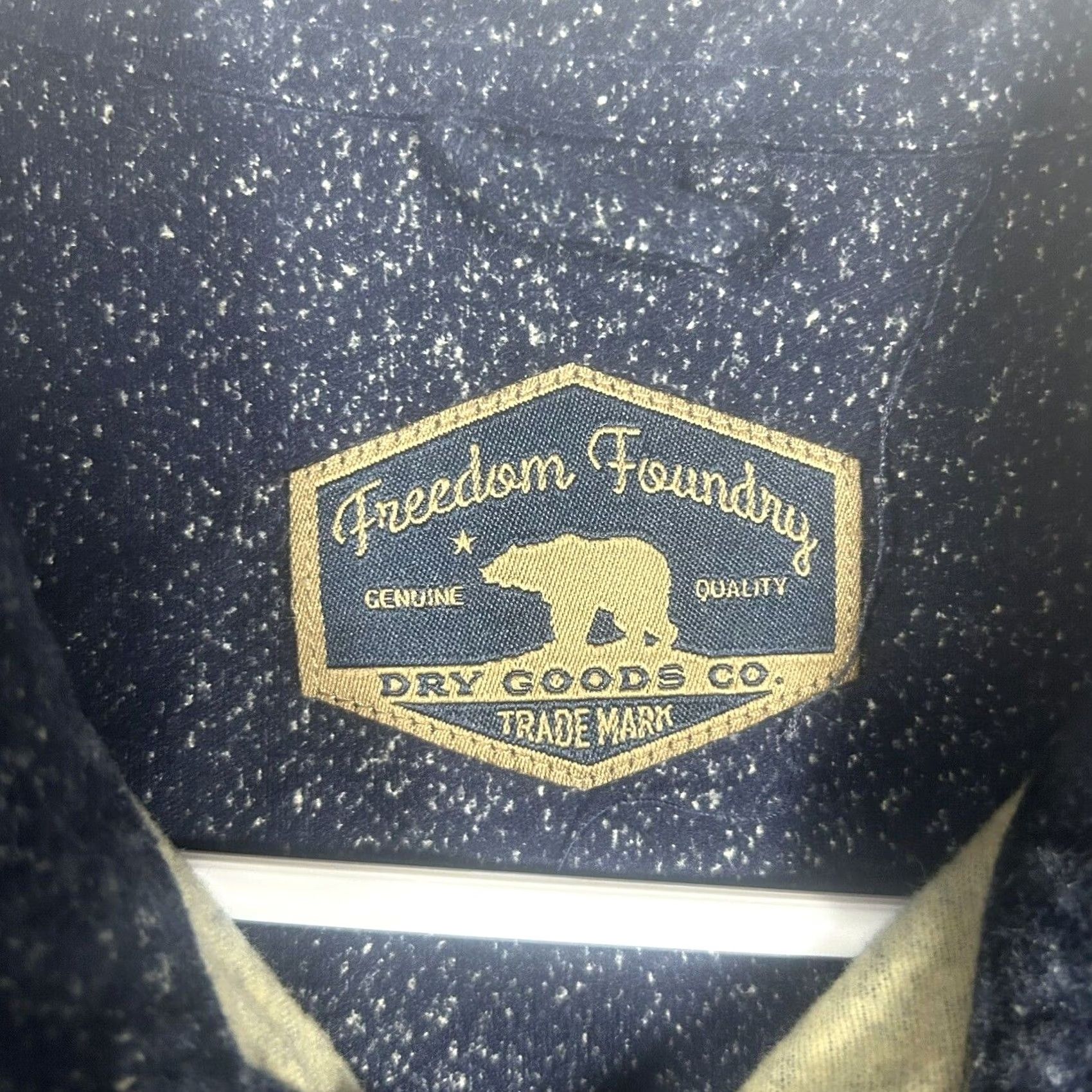 Vintage Foundry Freedom Shirt Men's Large Blue Heather Chamois Flannel Button-Up Regular Fit Long Sleeve Collared Button-Down Size US L / EU 52-54 / 3 - 4 Thumbnail