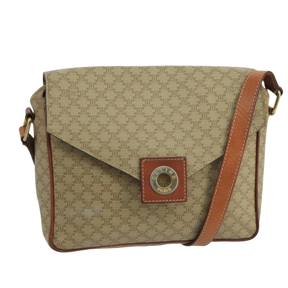 Celine CELINE Macadam Canvas Shoulder Bag Beige Gold Size ONE SIZE - 1 Thumbnail