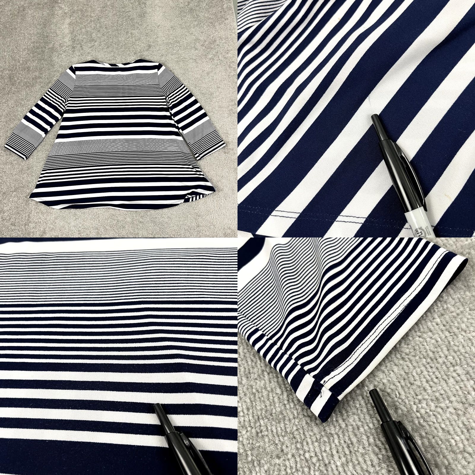 Vintage VINTAGE IC by CONNIE K Top Womens XL Blue White Striped Geometric Stretch Blouse Pocket Size XL / US 12-14 / IT 48-50 - 8 Thumbnail