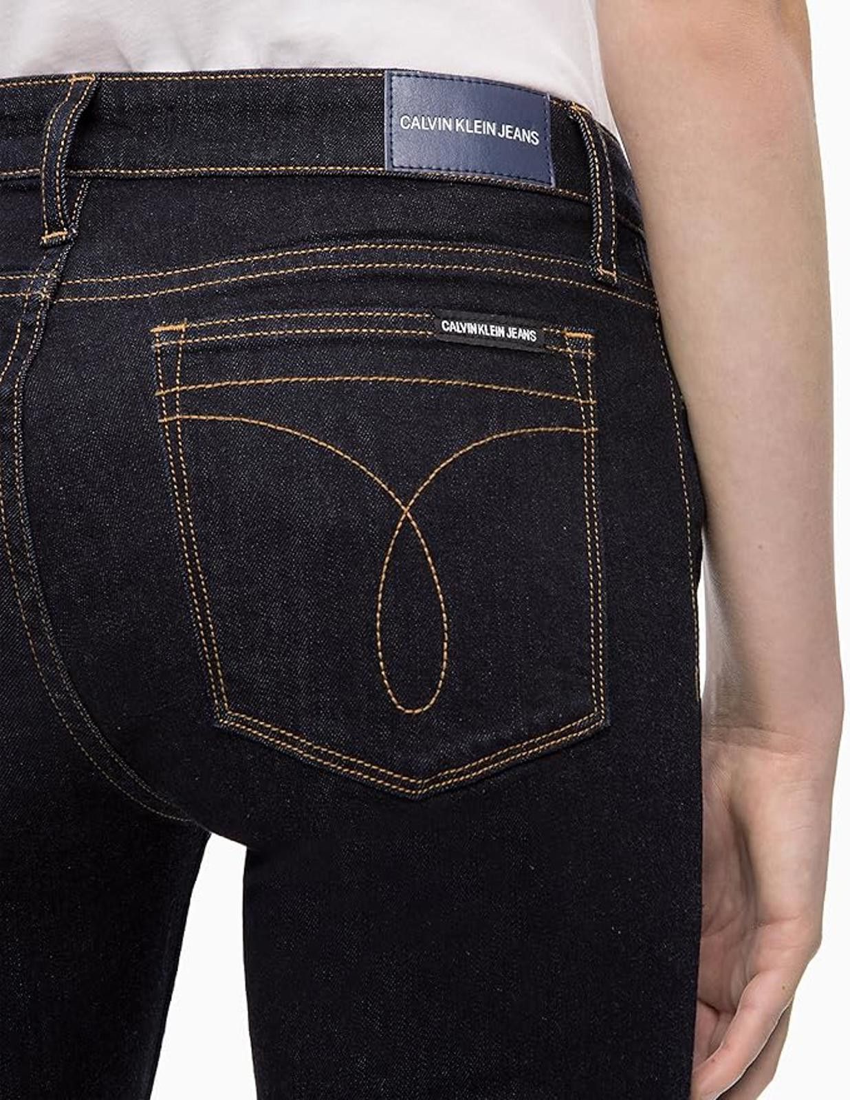 Calvin Klein Calvin Klein Women's Mid Rise Skinny Fit Jeans-Dark Wash-27" Size 27" / US 4 / IT 40 - 3 Thumbnail