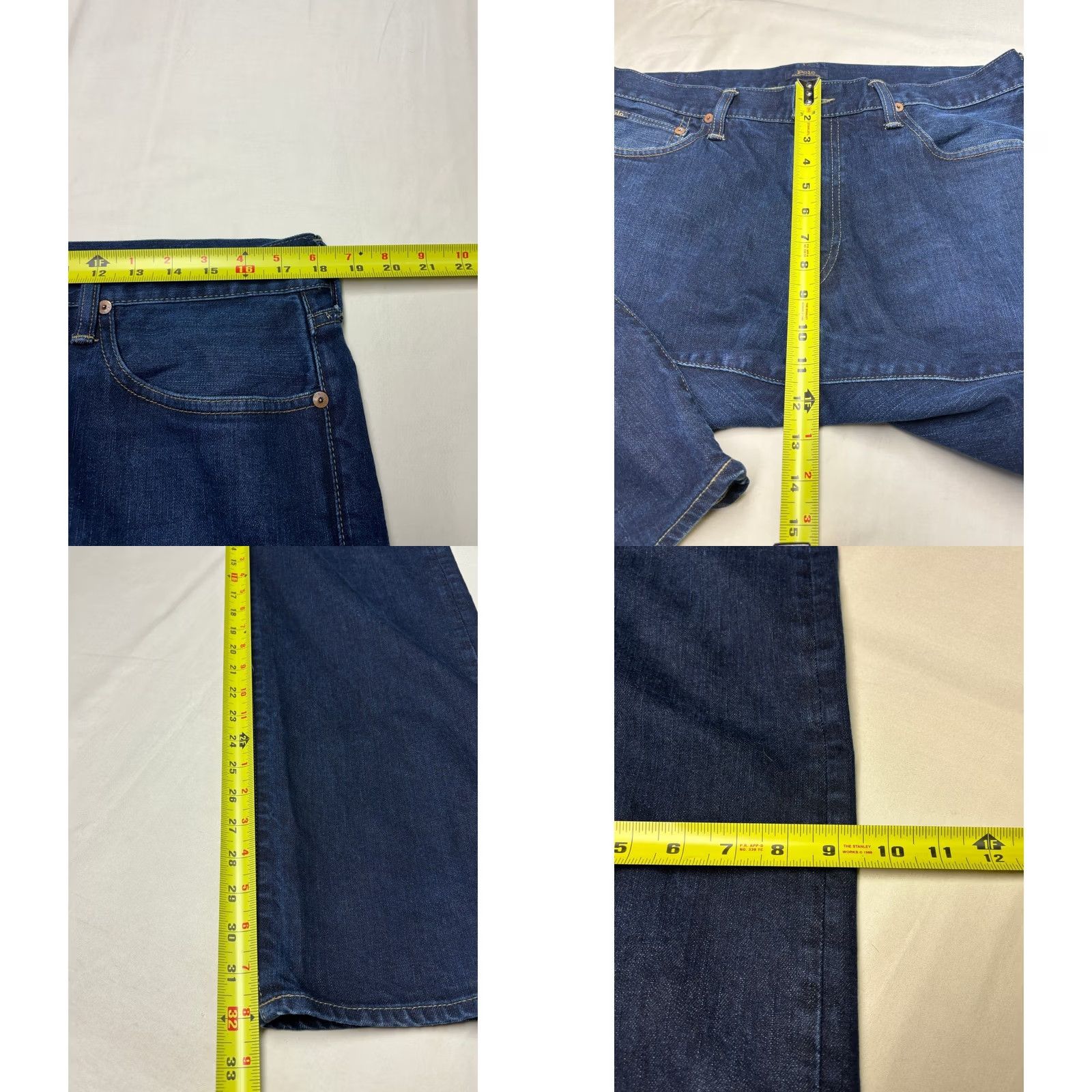 Polo Ralph Lauren Polo Ralph Lauren Classic Fit Jeans Indigo Blue 36x32 Straight Denim 5-Pocket Stretch Cotton Blend Mens Size US M / EU 48-50 / 2 - 8 Thumbnail