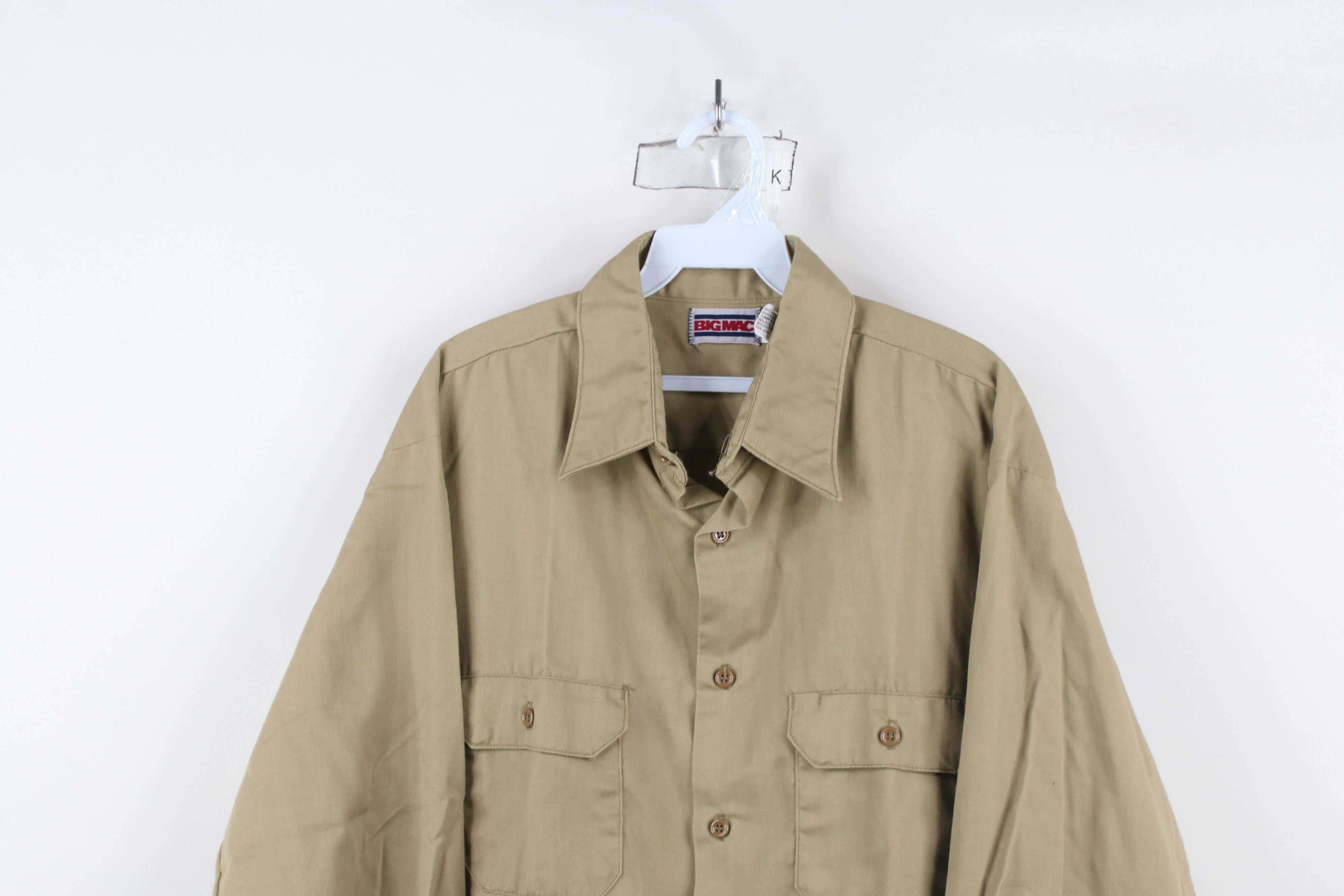 Vintage Vintage 70s Big Mac Workwear Mechanic Button Shirt Beige USA Size US M / EU 48-50 / 2 - 2 Thumbnail