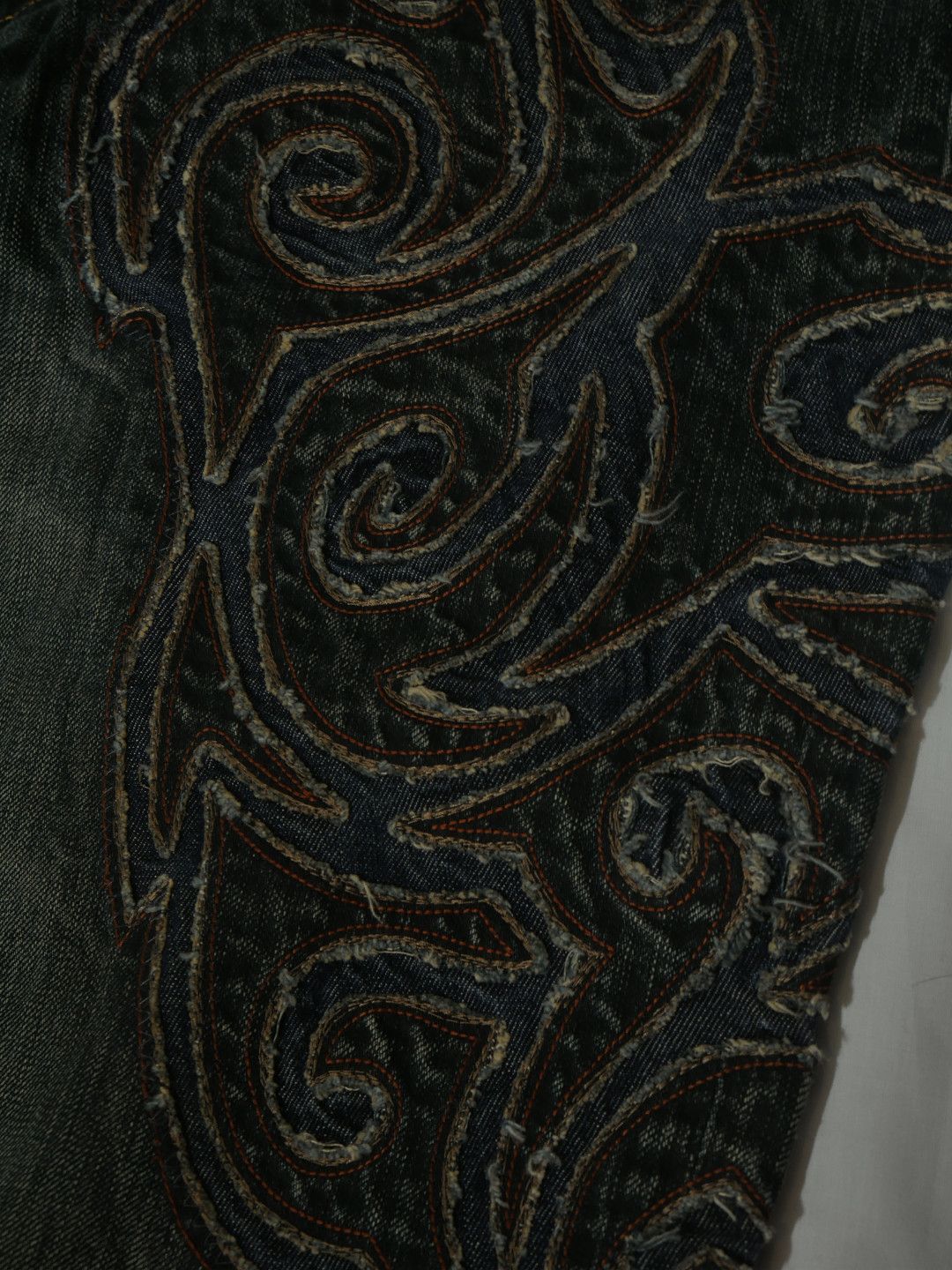 Giorgio Armani A/X 1990s Tribal Patch Denim Pants Size US 34 / EU 50 - 6 Thumbnail