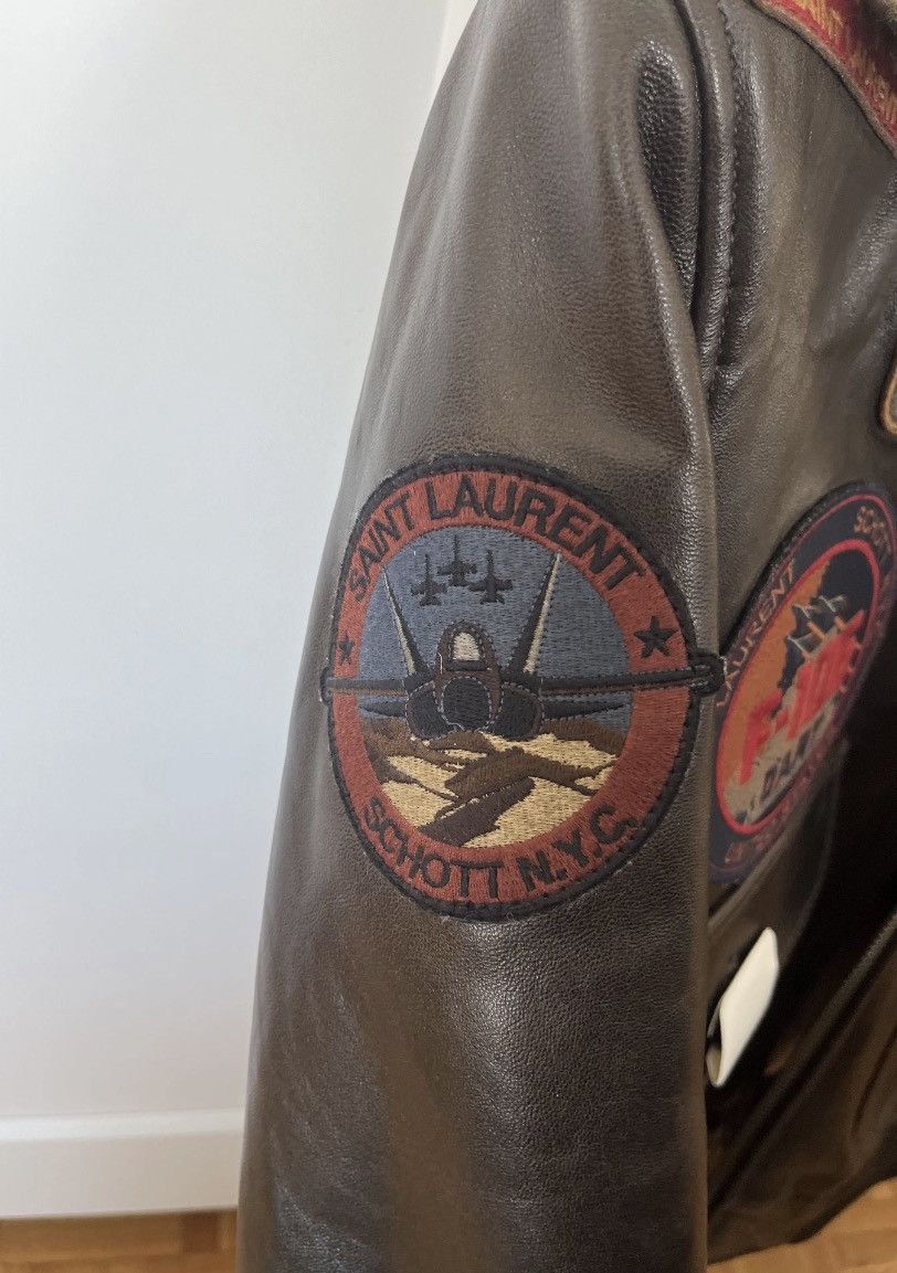 Saint Laurent Paris Saint laurentXSchott NYC patch shearling leather jacket sz M Size US M / EU 48-50 / 2 - 8 Thumbnail