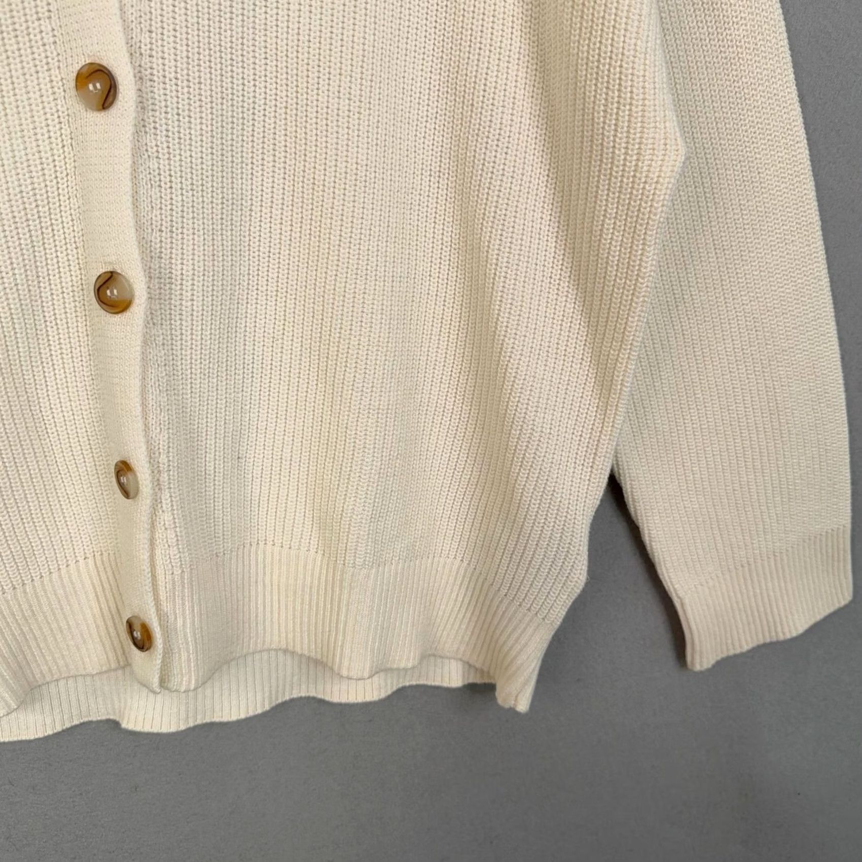 Hudson Hudson Cardigan Womens XXL White Knit Cozy V-Neck Button Front Sweater All Seasons Casual Fall Size XXL / US 16-18 / IT 52-54 - 3 Thumbnail