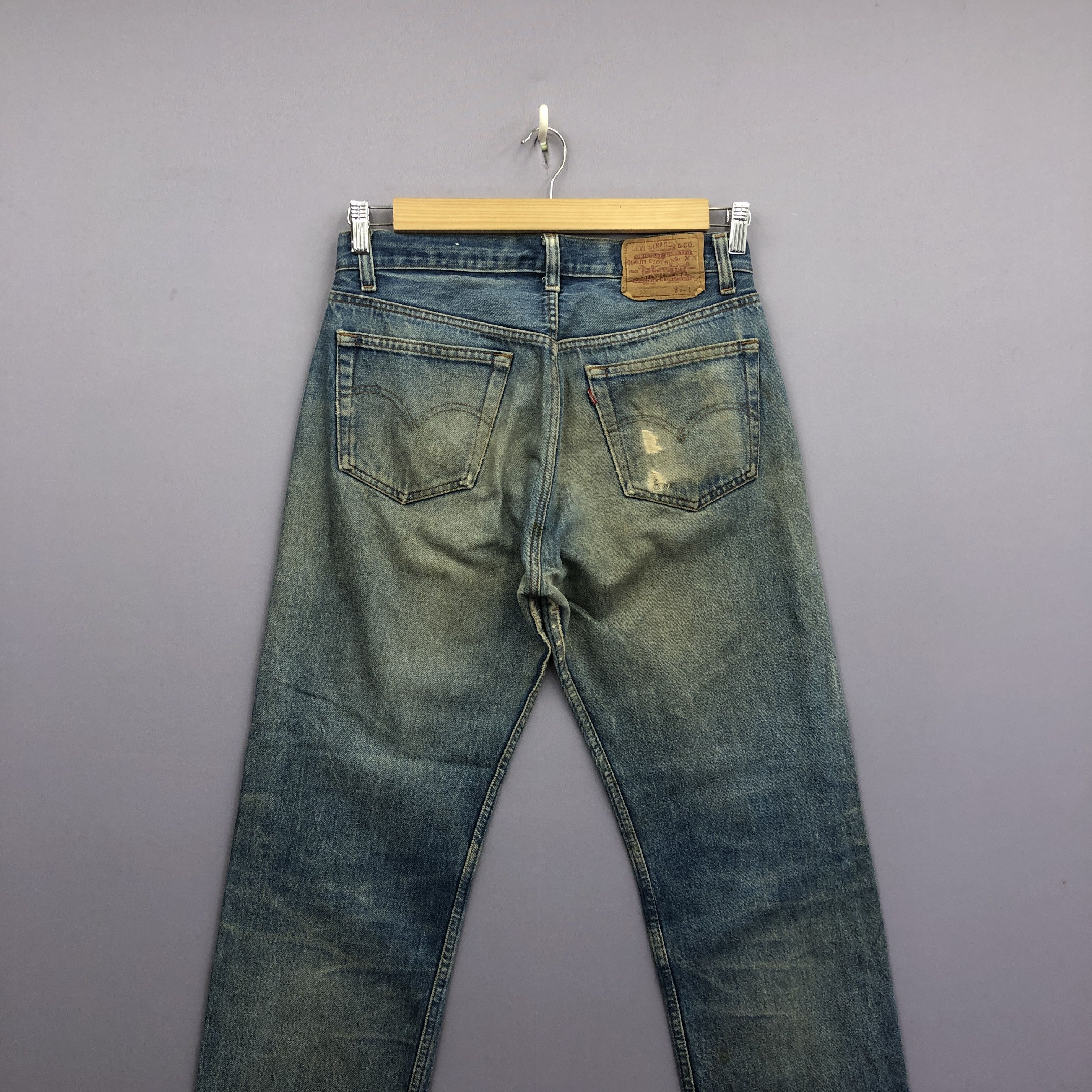 Levi's Vintage 80s Levis 501 Mud Wash Jeans Levi's Distressed Denim Size US 30 / EU 46 - 4 Thumbnail