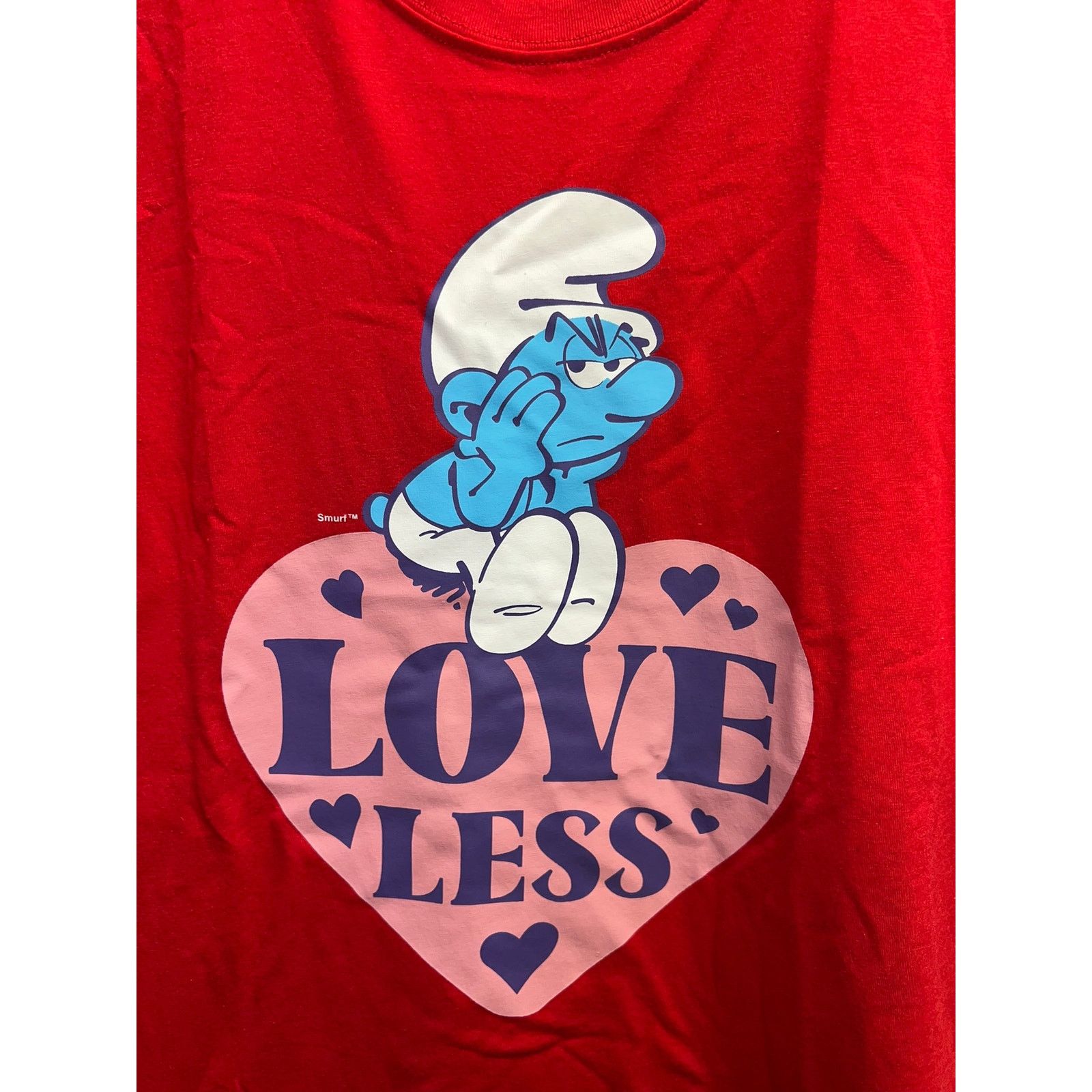 Vintage The Smurfs Shirt Loveless Love Less Red Graphic Tee Large Size US L / EU 52-54 / 3 - 2 Thumbnail