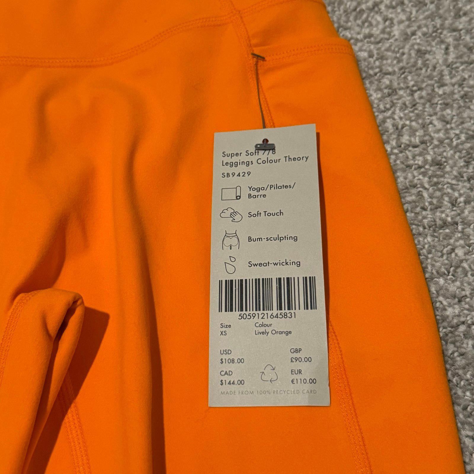 Designer Sweaty Betty Super Soft Leggings - Vibrant Lively Orange, XS Size 26" / US 2 / IT 38 - 3 Thumbnail