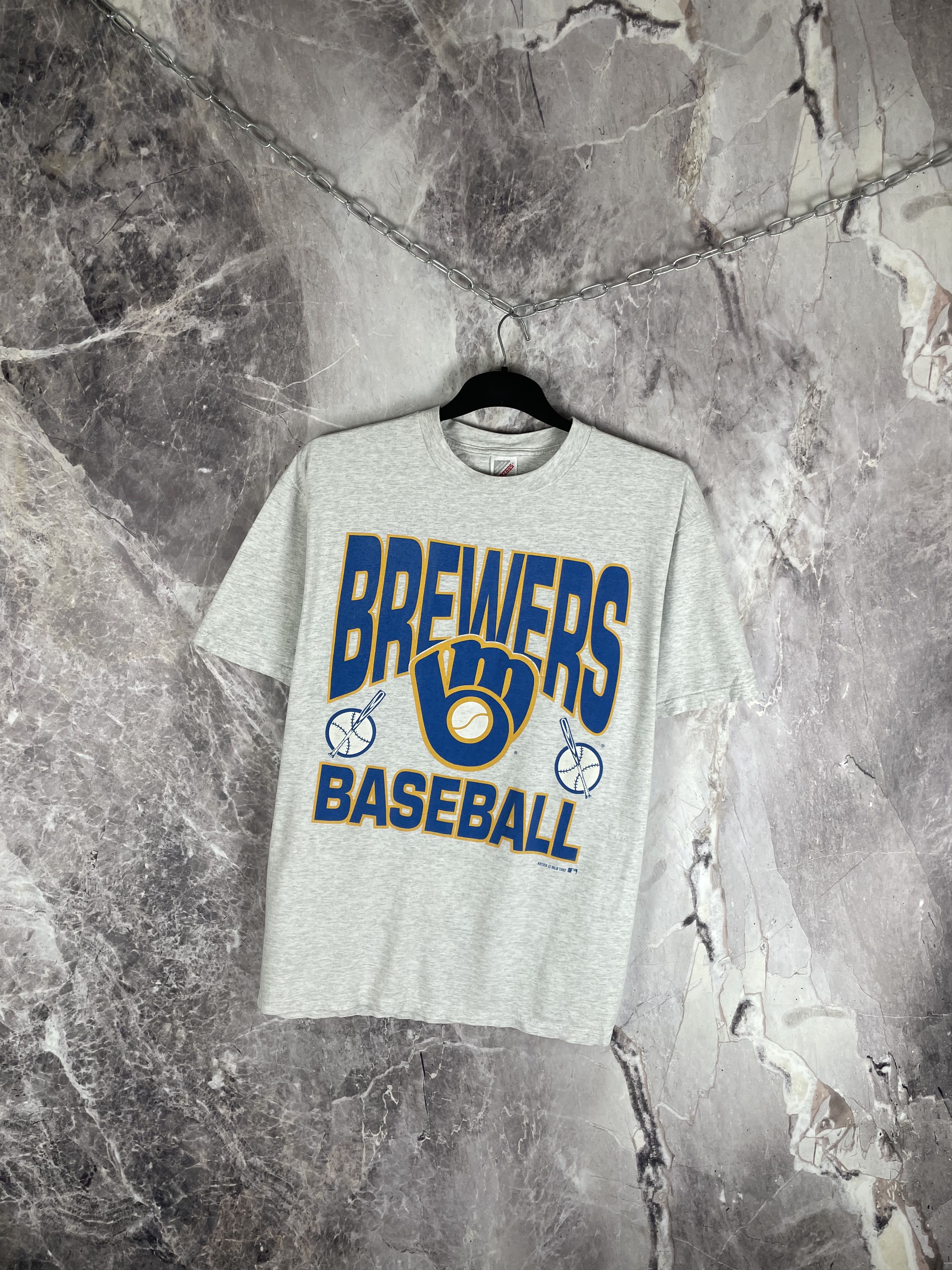 MLB VINTAGE 90s MILWAUKEE BREWERS BASEBALL TEE Size US XL / EU 56 / 4 - 2 Thumbnail