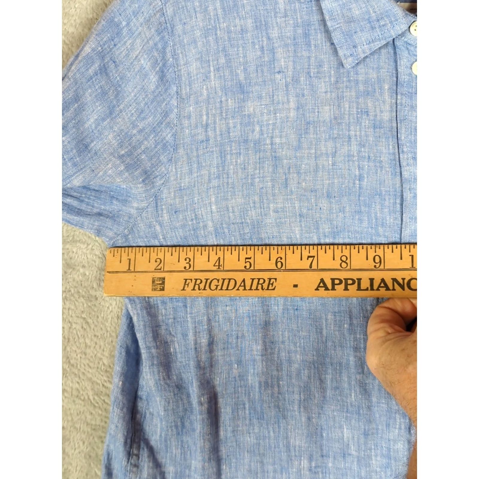 Gap Gap Women’s Blue Linen Button-Up Shirt M Casual Beach Nautical Dressy Everyday Shirt Size M / US 6-8 / IT 42-44 - 6 Thumbnail