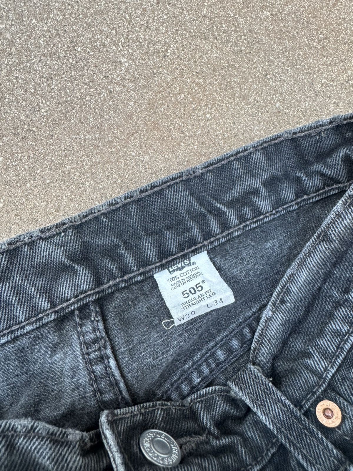 Levi's × Vintage Vtg 90’s Levi’s 505 Red Tab Straight Faded Black Jeans 30x32 Size US 30 / EU 46 - 6 Thumbnail