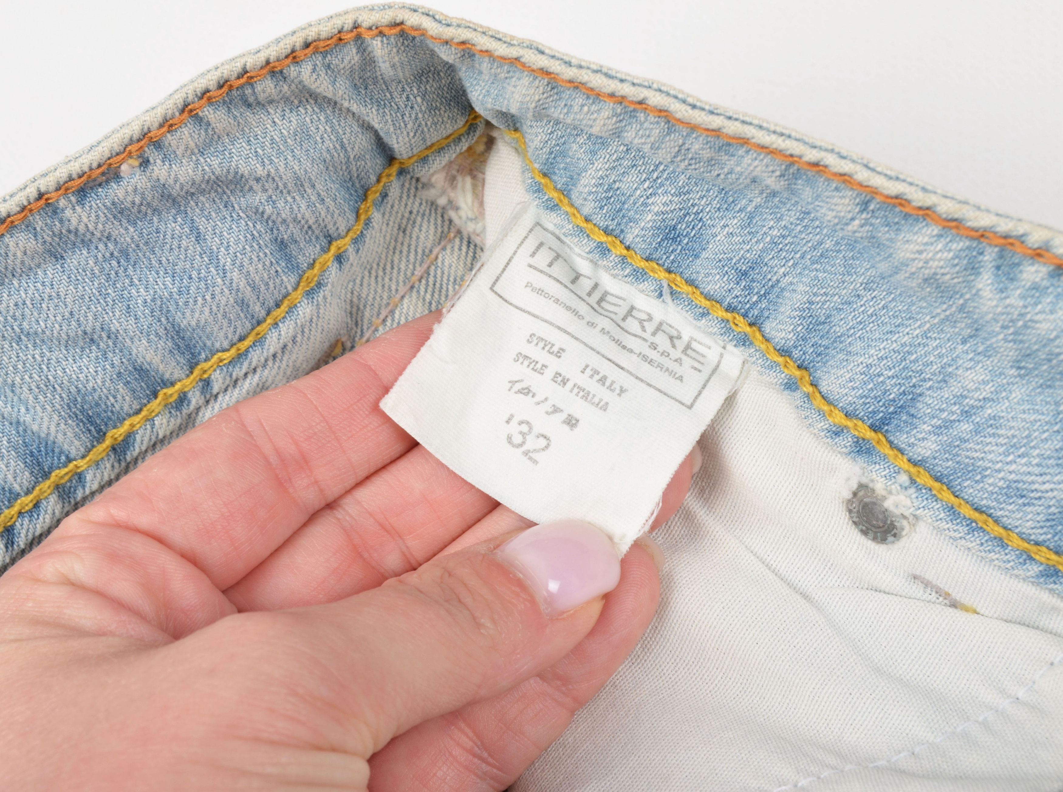 Other Vintage Inter Jeans Y2K Denim Embroidered Hot Mini Skirt Size 32" / US 10 / IT 46 - 7 Thumbnail