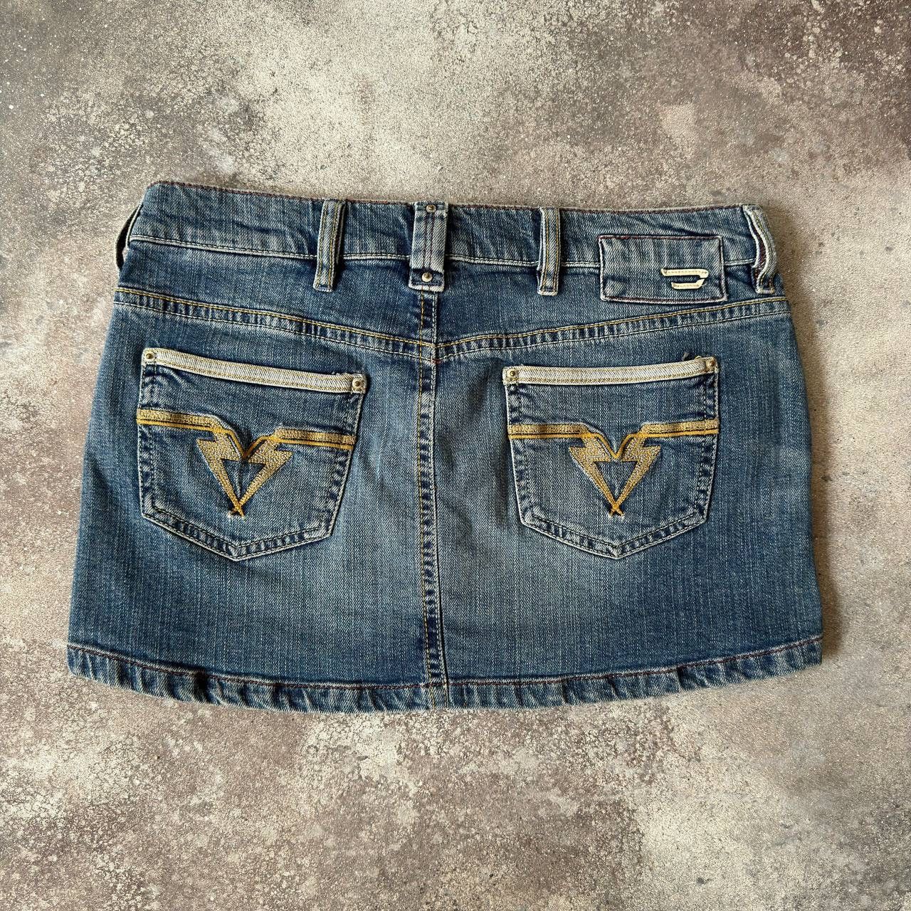 Diesel × Vintage Y2K Diesel Vintage Washed Denim Mini Skirt Size 28" / US 6 / IT 42 - 2 Thumbnail