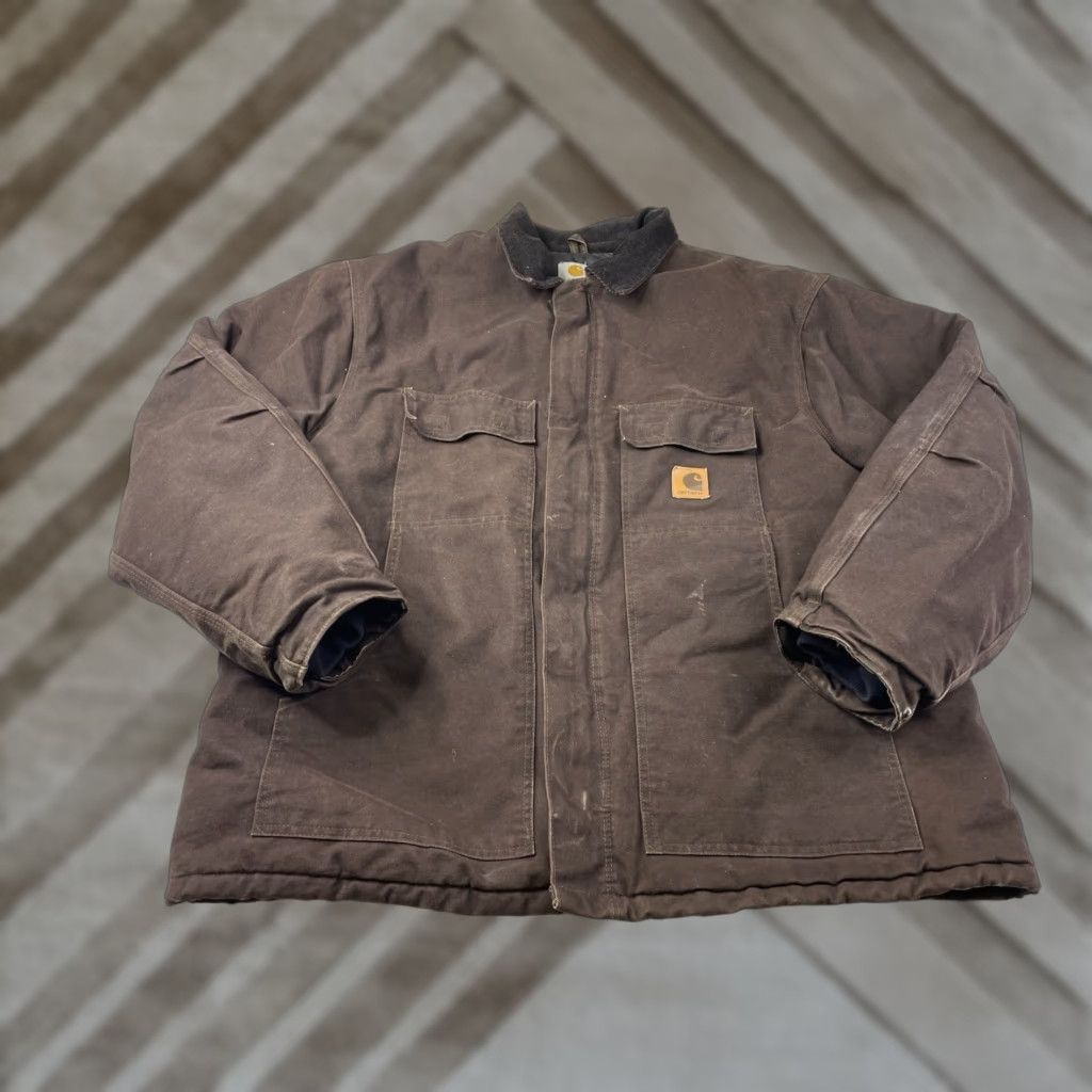 Carhartt VINTAGE Carhartt Coat (C26) 2XL Duck Canvas Quilted Lined Arctic Quilt DKB C26 Overcoat Men's Brown Jacket Casual Workwear Size US XXL / EU 58 / 5 - 1 Thumbnail