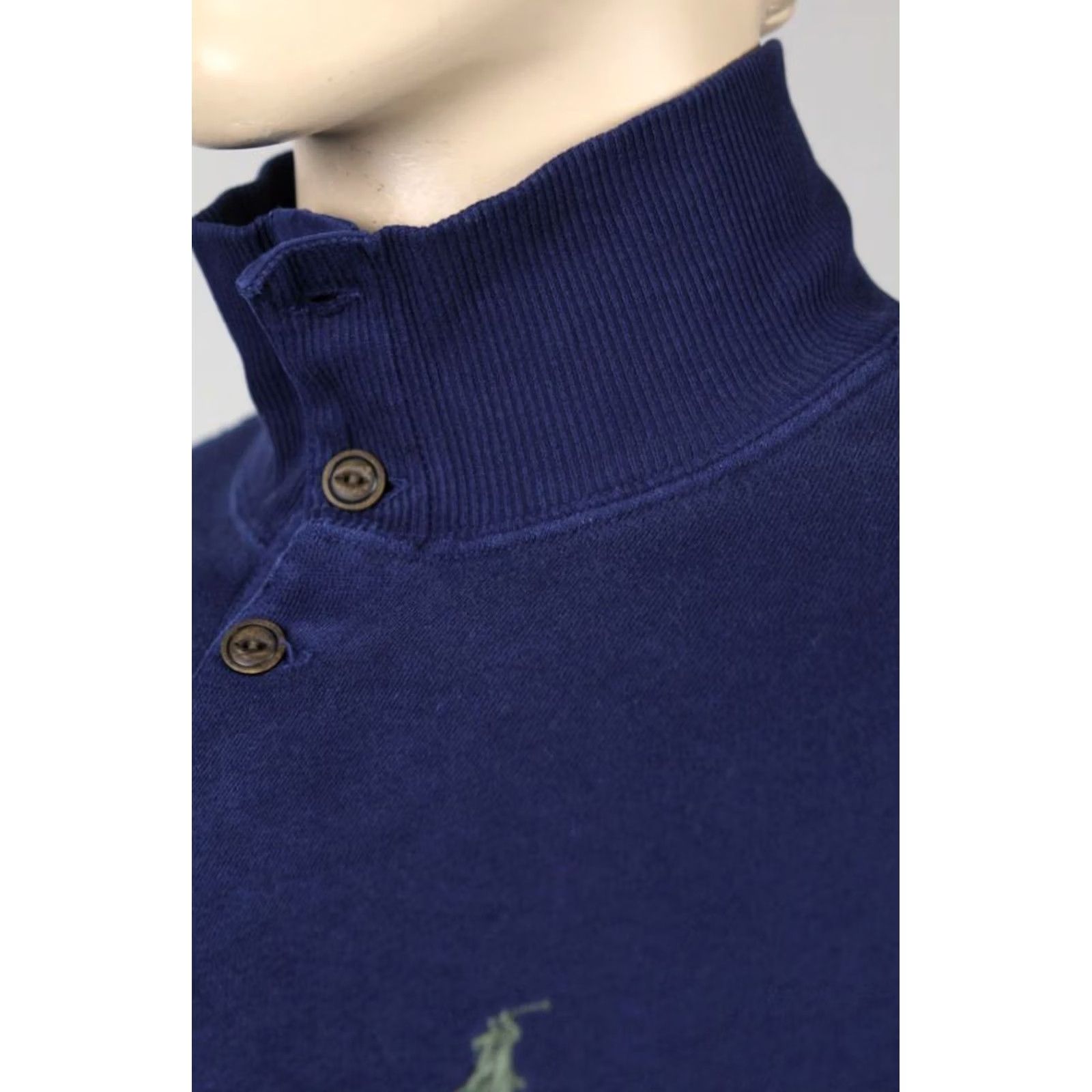 Polo Ralph Lauren Polo Ralph Lauren Sweater Mens S Blues Navy Blue Half Button Olive Pony NWT Size US S / EU 44-46 / 1 - 2 Thumbnail