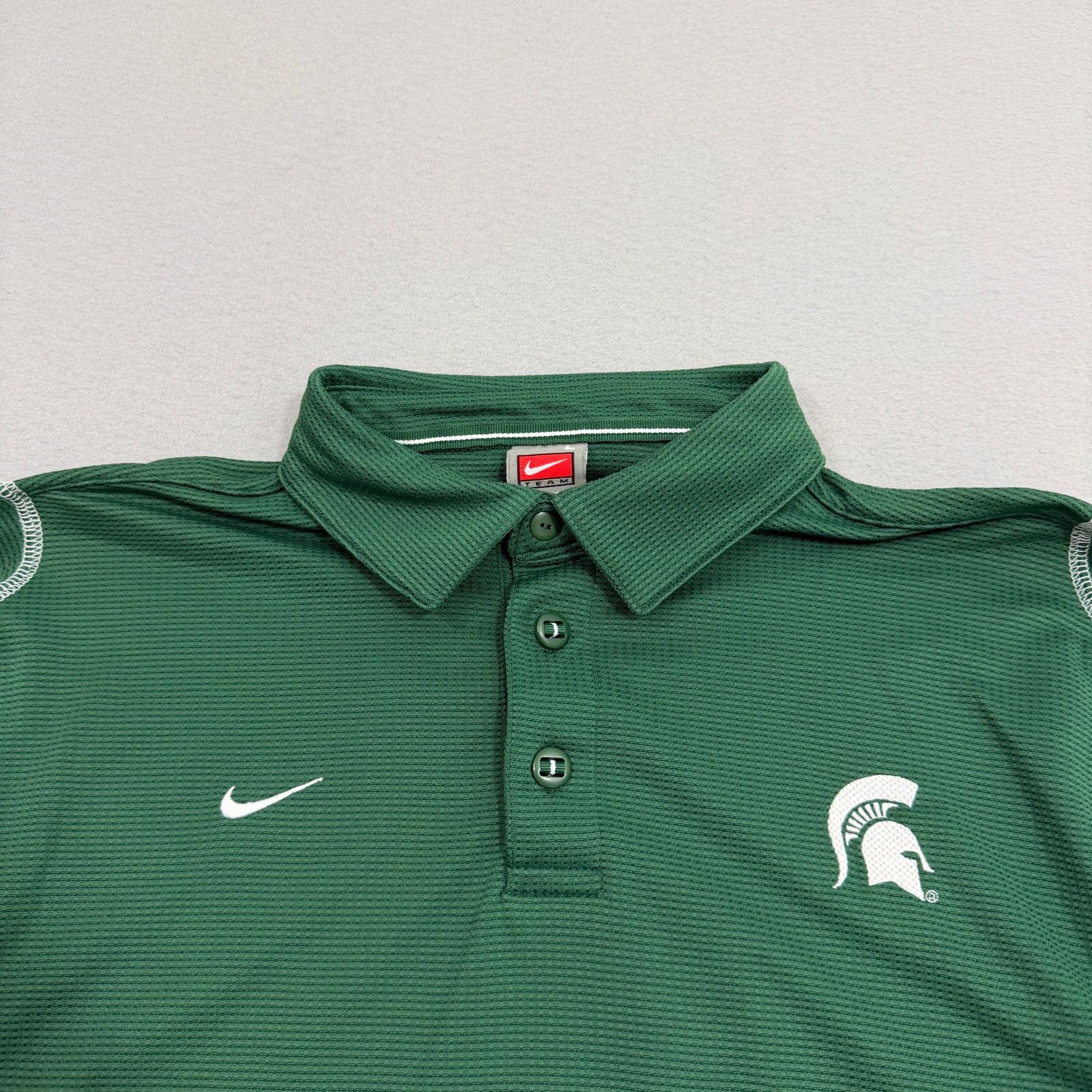 Nike Nike Michigan State Spartans Polo Shirt Men's Large Green Size US L / EU 52-54 / 3 - 3 Thumbnail