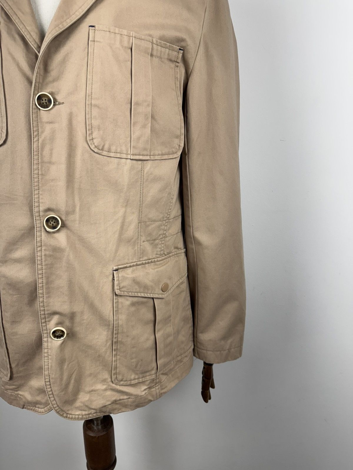 Sawyer of Napa Sawyers + Hendricks London Men's Beige Button Casual Jacket Size US XL / EU 56 / 4 - 3 Thumbnail