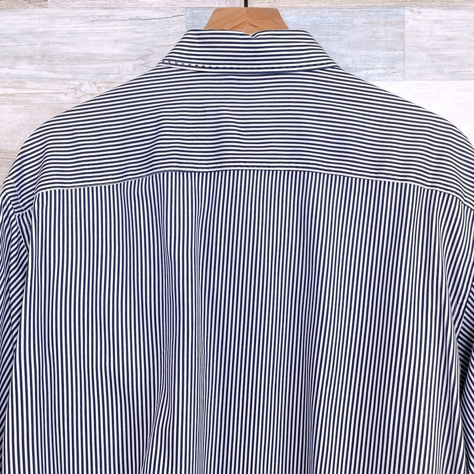BUGATCHI Bugatchi Uomo Floral Embroidered Shirt Blue Striped Mens XL Size US XL / EU 56 / 4 - 5 Thumbnail
