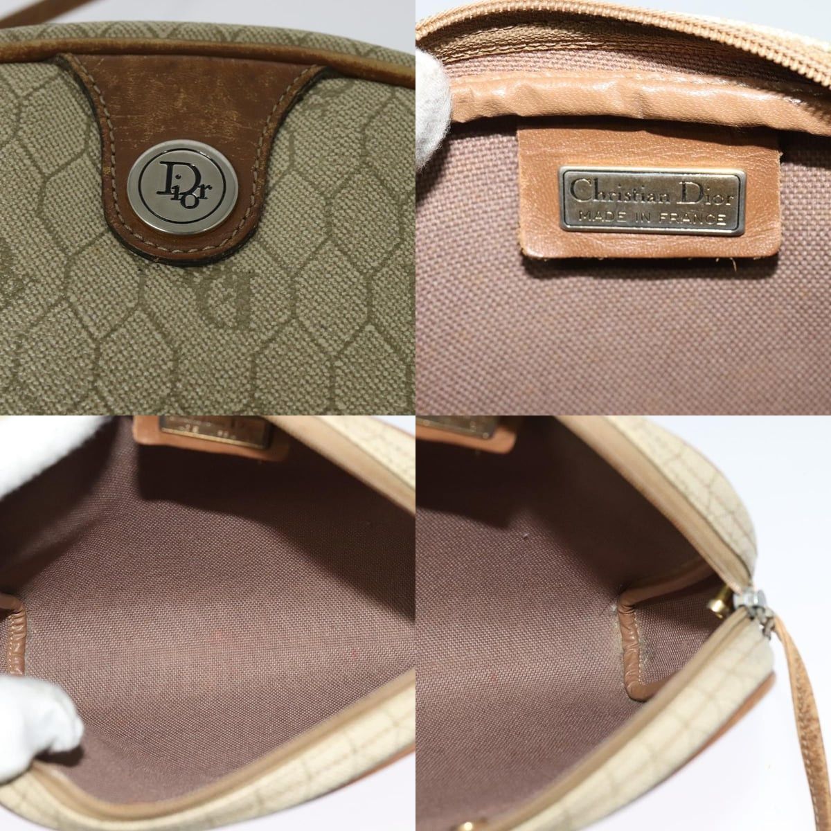 Dior DIOR Honeycomb Canvas Shoulder Bag Pvc Beige Size ONE SIZE - 11 Thumbnail