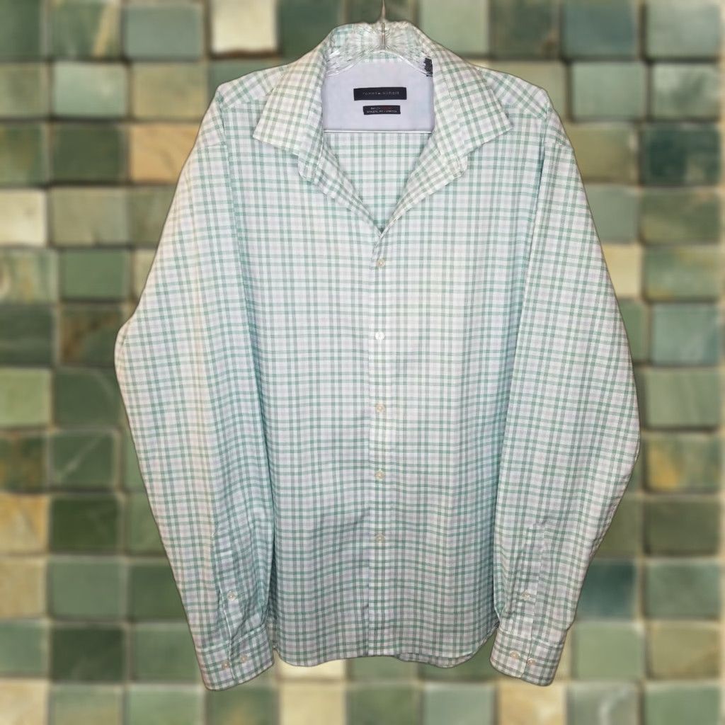 Tommy Hilfiger Tommy Hilfiger Shirt Plaid Long Sleeve Button-Up XL Green Mens Size US XL / EU 56 / 4 - 1 Thumbnail