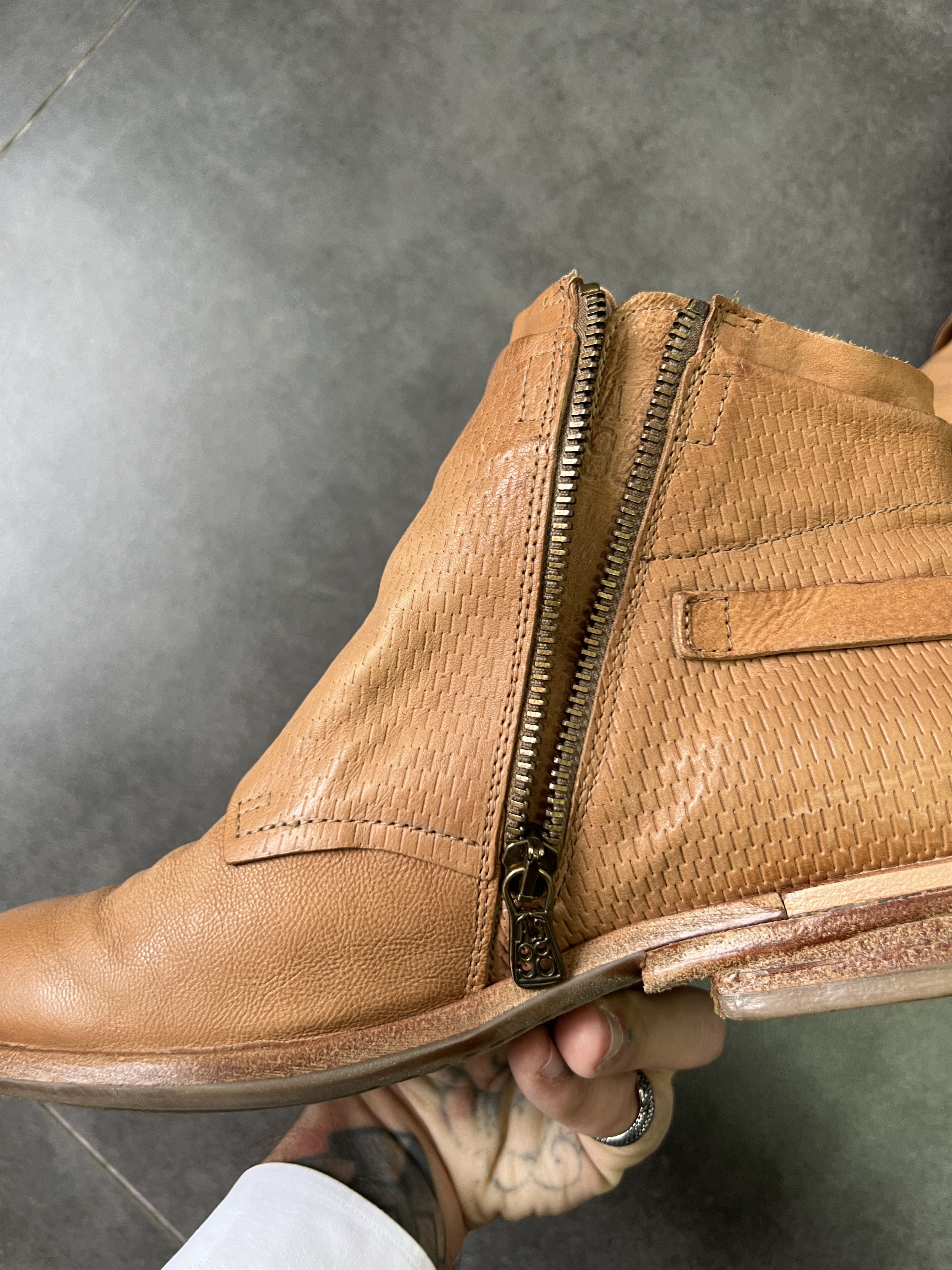 A.S.98 AS98 Scar Stitching Leather Boots Y2K Vintage Archive Opium Size US 7.5 / EU 40-41 - 4 Thumbnail