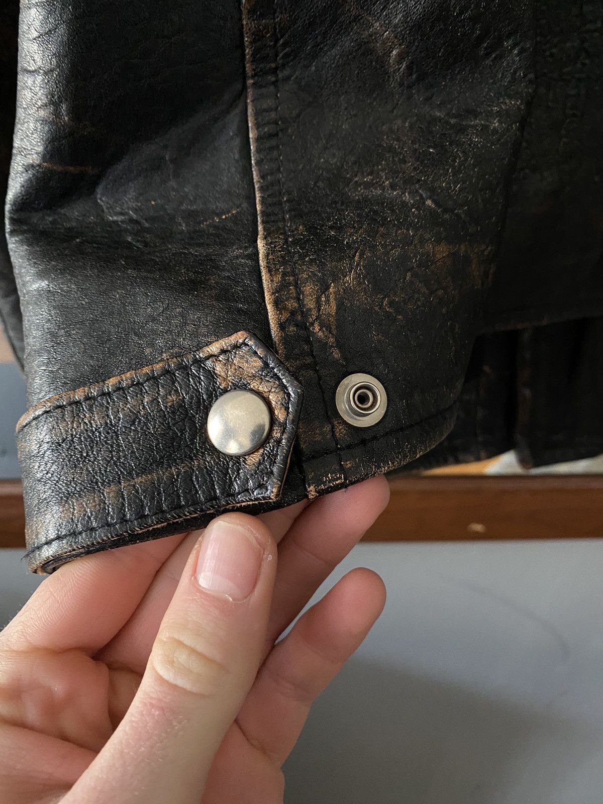 Designer × Vintage Vintage Real Leather Jacket Biker Jacket Size US M / EU 48-50 / 2 - 22 Thumbnail