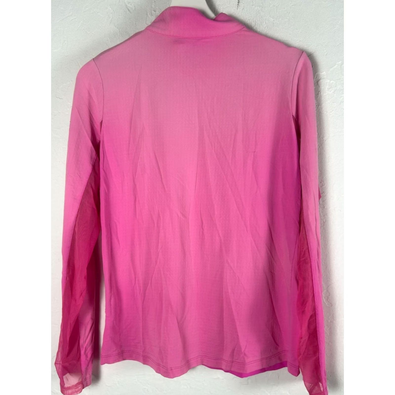 Vintage Ibkul Womens Pink Long Sleeve 1/4 Zip Pullover Medium Kapalua & Team Play Logos Size M / US 6-8 / IT 42-44 - 3 Thumbnail