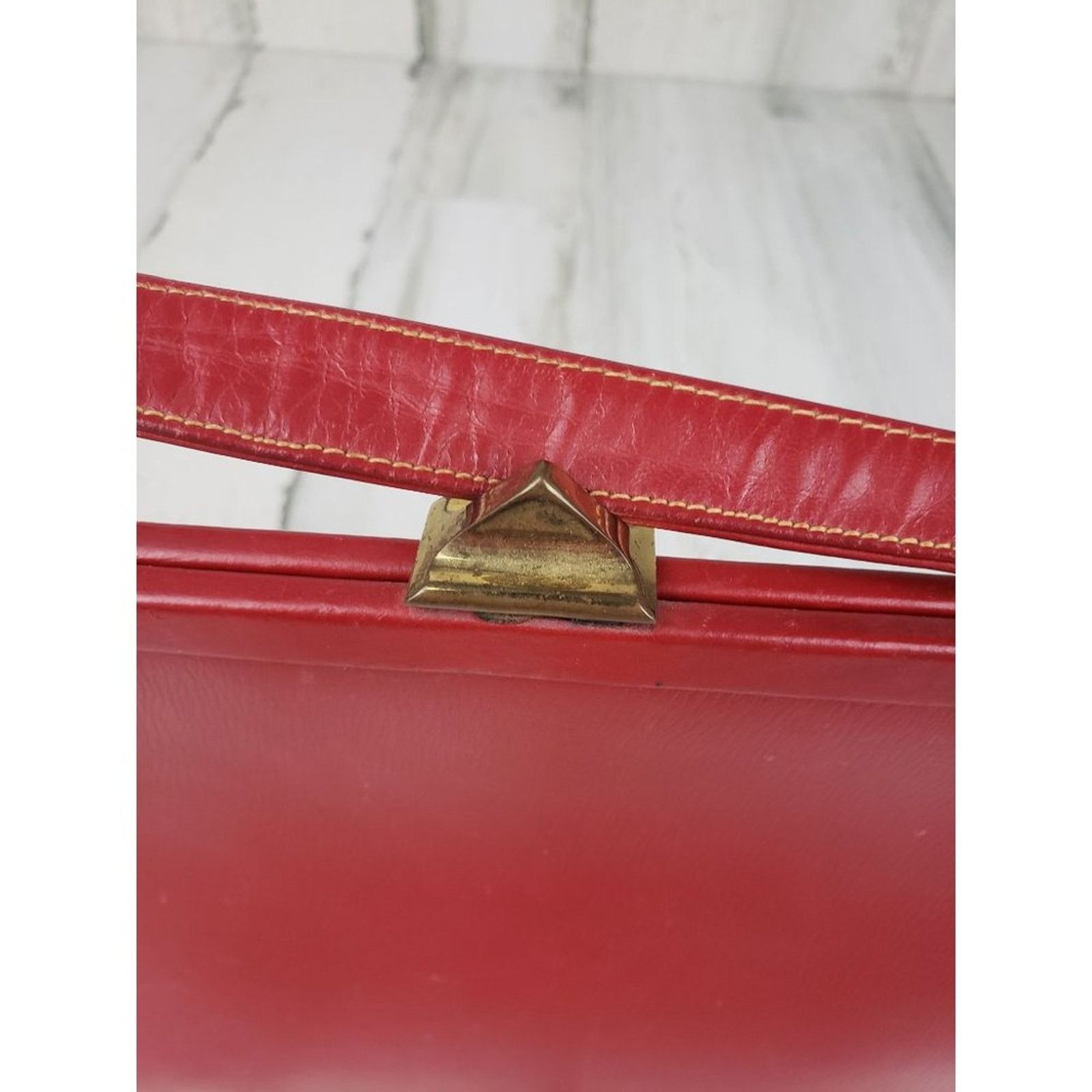 Other Solid Red Mini Clasped Handbag Women's Small Purse Size ONE SIZE - 7 Thumbnail