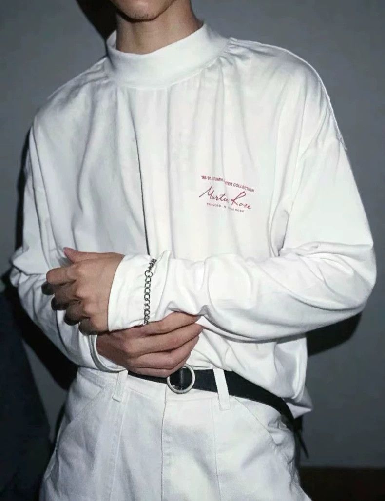 Martine Rose Martine Rose White long sleeved semi high neck T-shirt Size M / US 6-8 / IT 42-44 - 9 Thumbnail