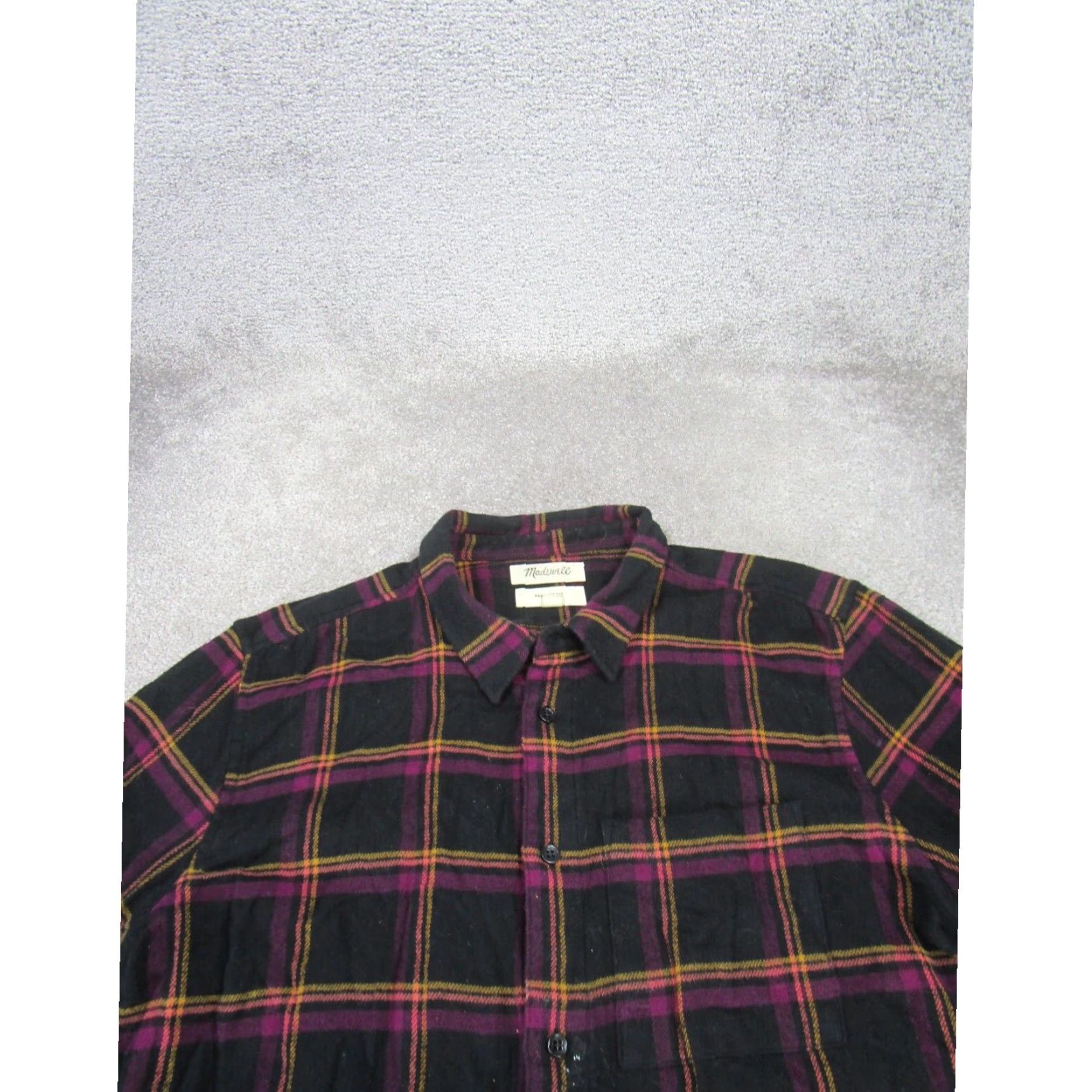 Madewell Madewell Flannel Shirt Mens Large Long Sleeve Black Plaid Button-Up Cotton Size US L / EU 52-54 / 3 - 2 Thumbnail