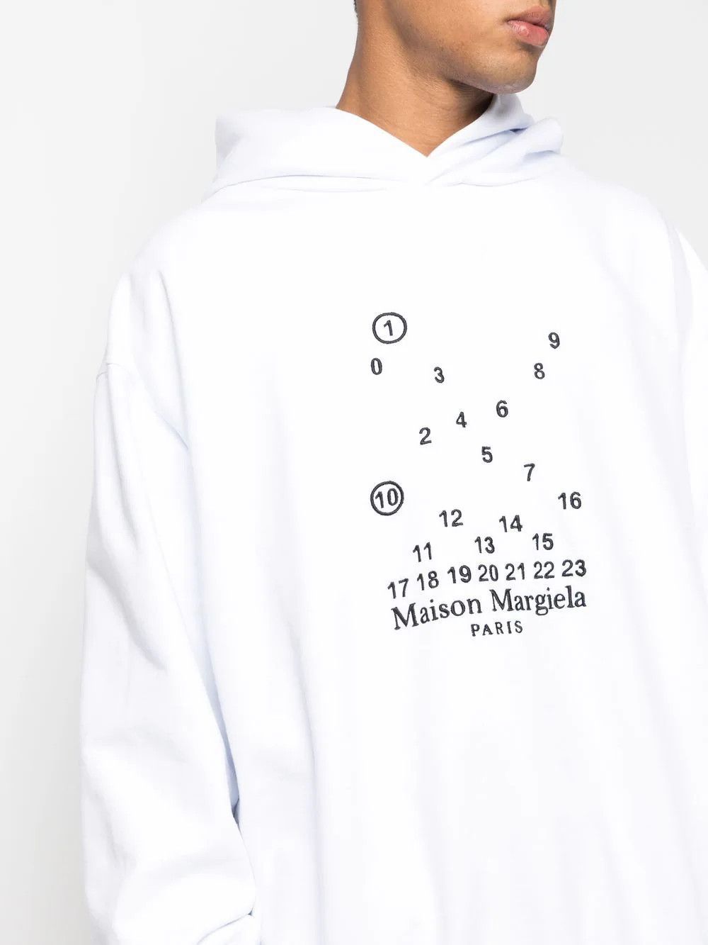 Maison Margiela o1mris0824 Numeric Logo Hoodie in White Size US XL / EU 56 / 4 - 5 Thumbnail