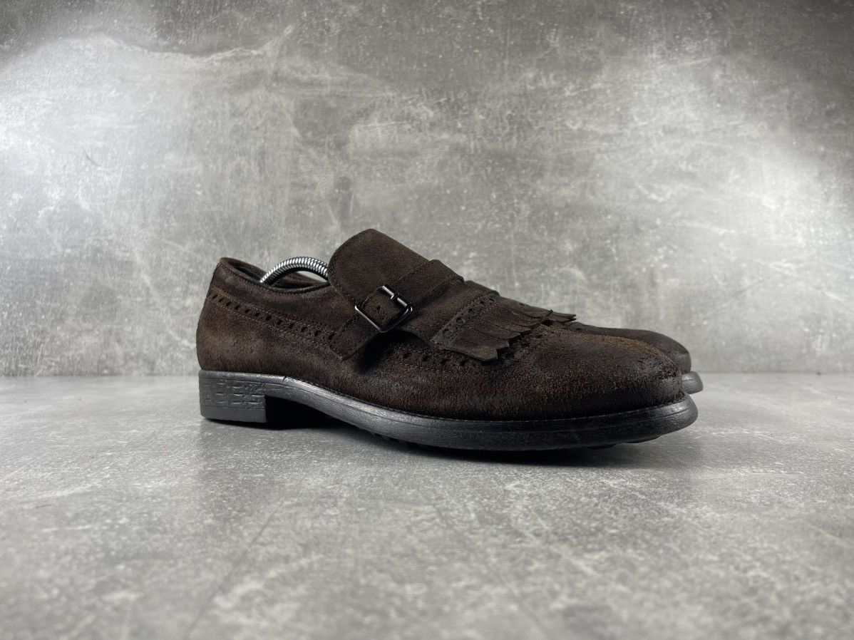 MoMA MOMA Pantofola Uomo Saturnia Brown Suede Monk Strap Loafers Size US 7 / EU 40 - 2 Thumbnail