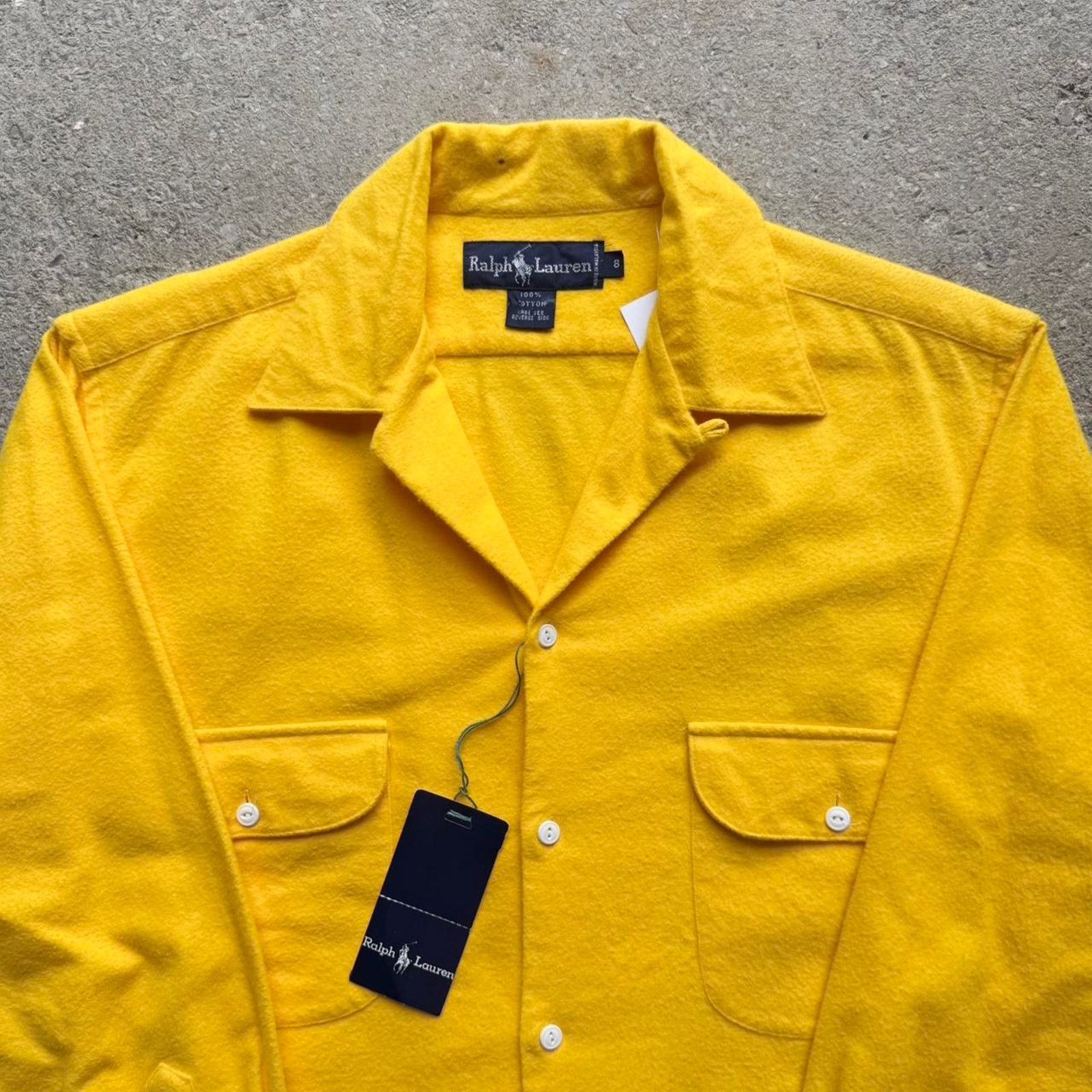 Ralph Lauren 80s NOS Ralph Lauren Loop Collar Cotton Chamois Button Up Size US M / EU 48-50 / 2 - 1 Thumbnail