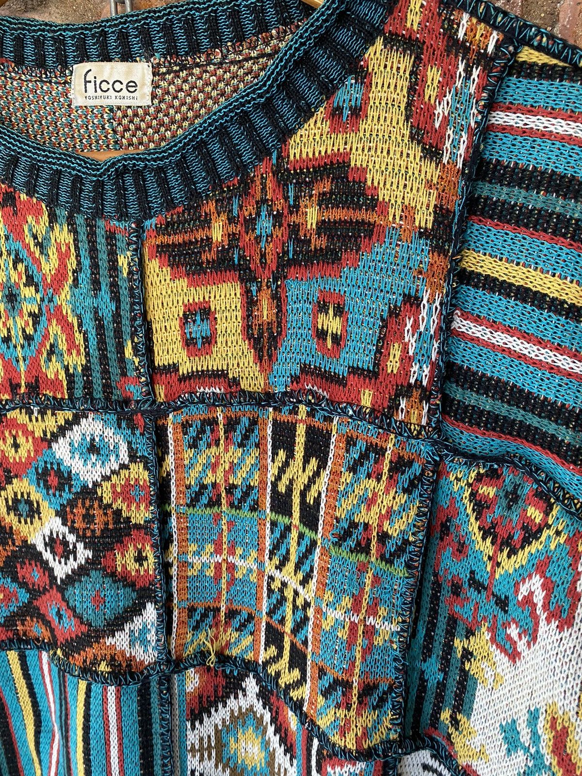 Yoshiyuki Konishi 1980sYoshiyuki Konishi FICCE iconic patchwork knit Size US L / EU 52-54 / 3 - 5 Thumbnail