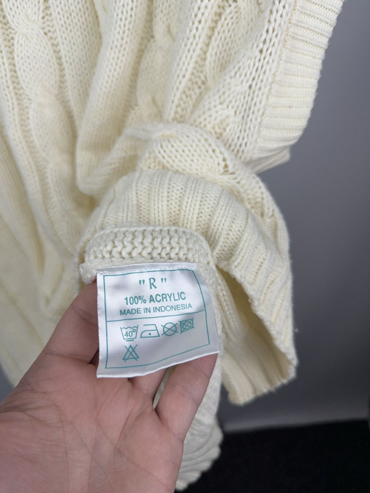 Designer × Vintage GM Cricket Cable Knit Sweater Vest Cream XL Size US XL / EU 56 / 4 - 5 Thumbnail