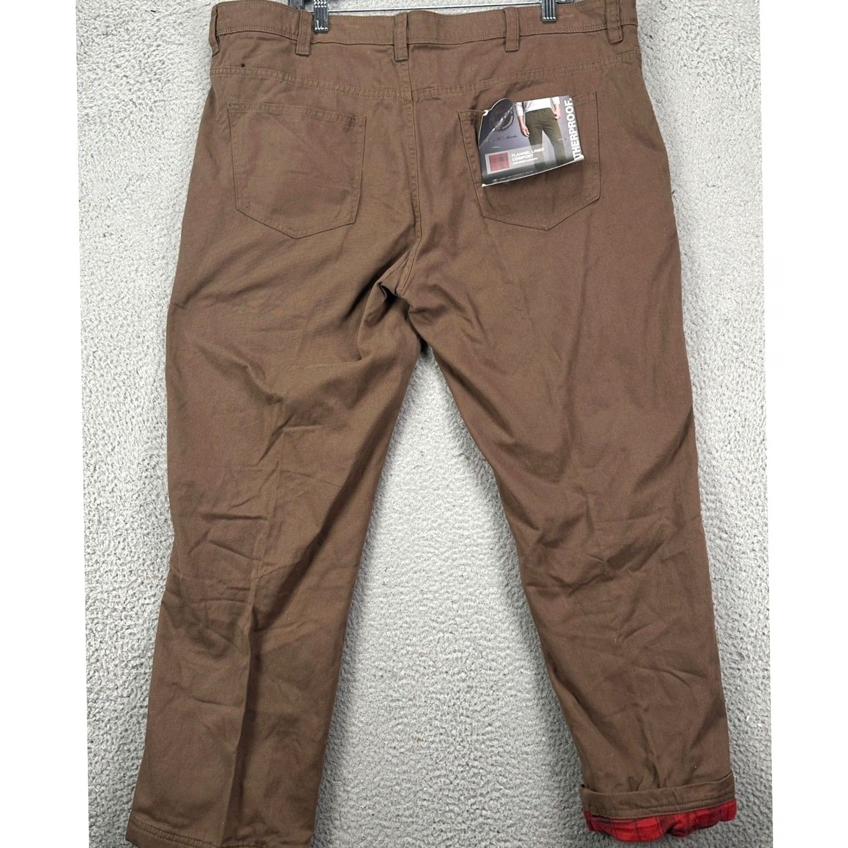 Weatherproof Weatherproof Mens Pants Chino Straight Lined Plaid Cedar Brown 40x30 Fall Winter Casual Workwear Mens Size US 40 / EU 56 - 3 Thumbnail