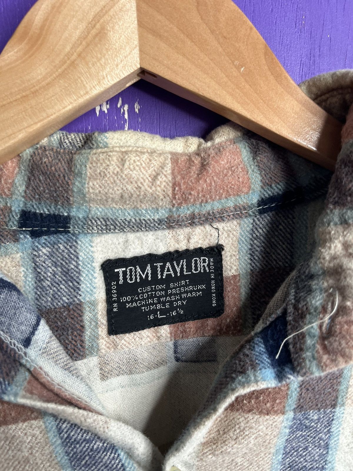 Vintage Vintage 80s Tom Taylor custom flannel shirt Size US L / EU 52-54 / 3 - 4 Thumbnail