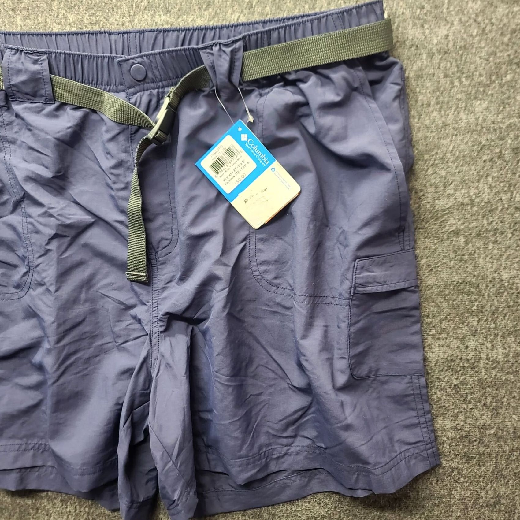 Vintage Columbia Shorts Mens 2XL Regular Fit Omni Shade 6" Inseam Outdoors Cargo Pocket Blue Nylon Microfiber Size US 39 - 7 Thumbnail