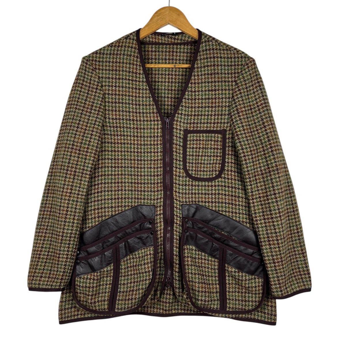 Nepenthes 🔥 Nepenthes X Harris Tweed Colar Less wool Hunting Jacket Size US S / EU 44-46 / 1 - 11 Thumbnail