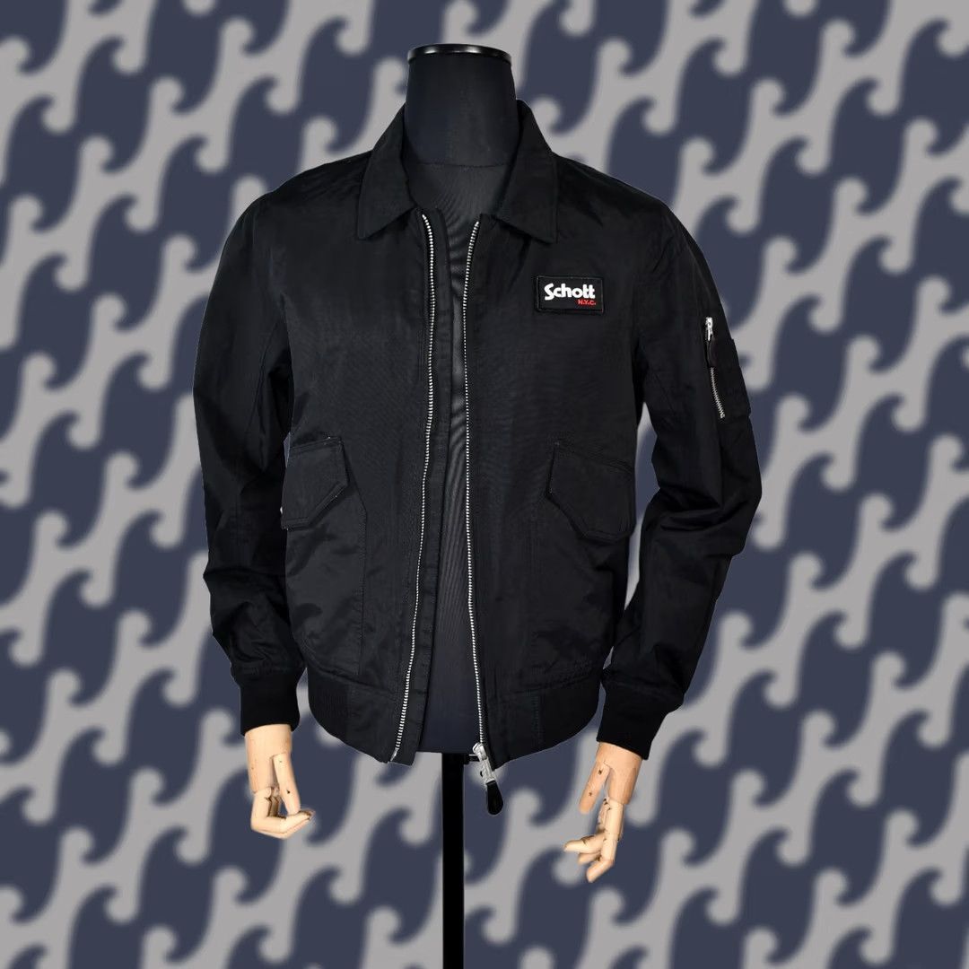 Schott Schott NYC Barnes Varsity Jacket Men's L Black Size US L / EU 52-54 / 3 - 1 Thumbnail