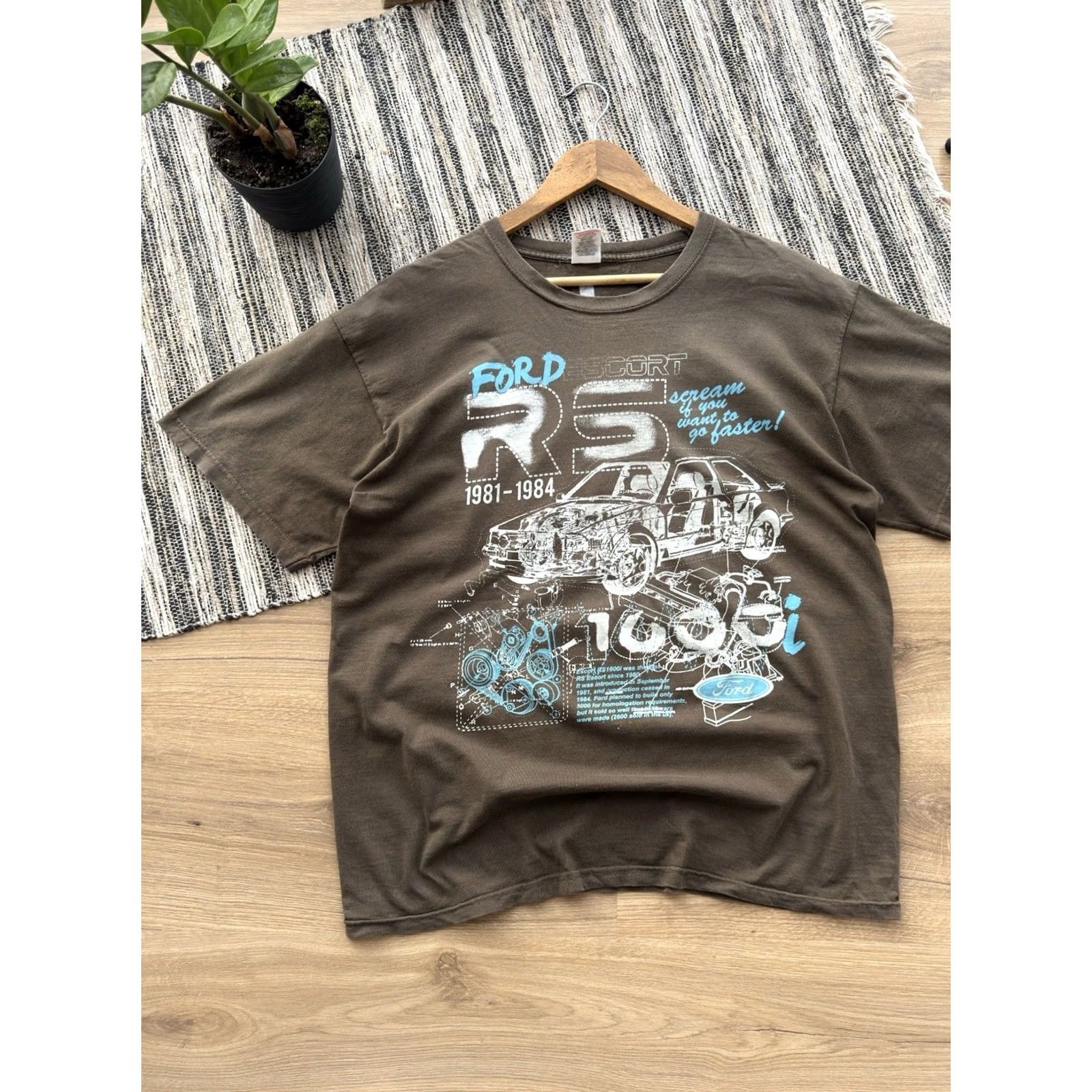 Ford VINTAGE Ford Racing T-Shirt Mens L Brown 90s Racing Car Logo Shirt Size US L / EU 52-54 / 3 - 3 Thumbnail